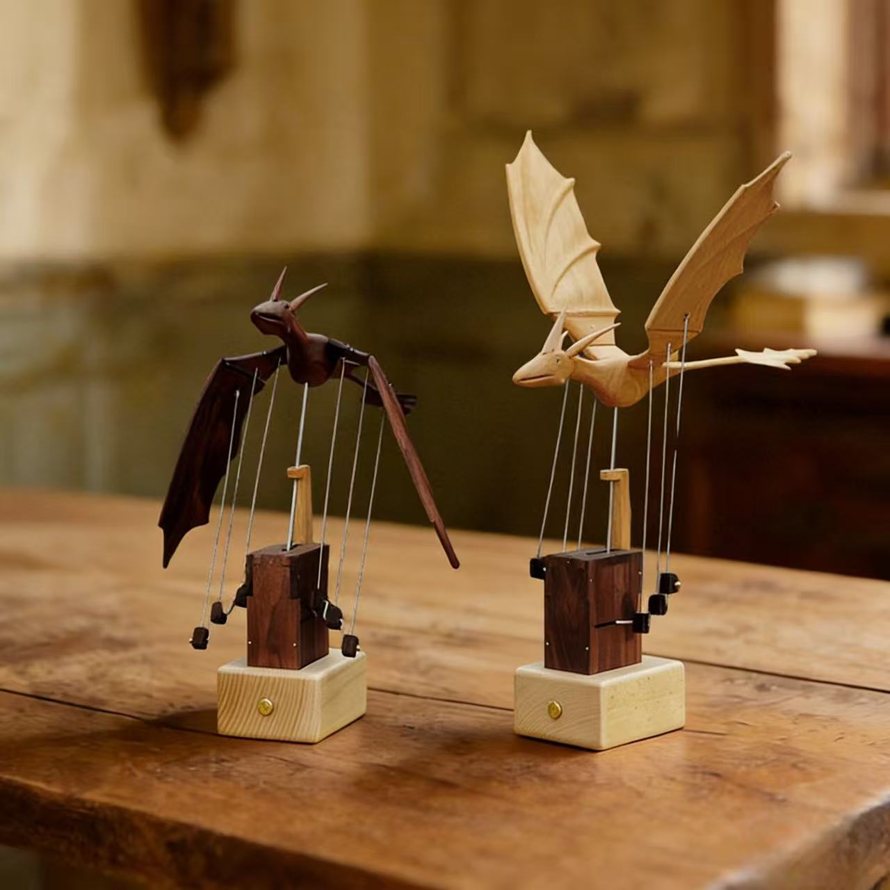 Handcrafted Wooden Dragon Automaton