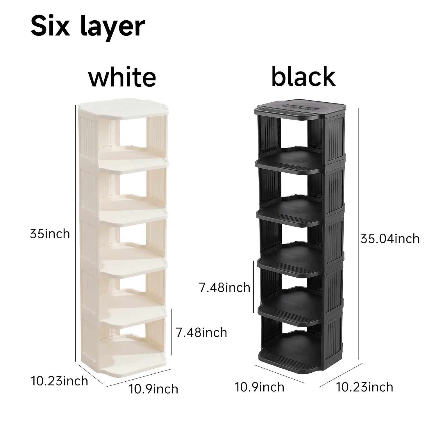 UFORU Small shoe rack, 6/9-layer plastic vertical shoe rack for small spaces, Footwear Organization，shoe rack,shoe cabinet storage