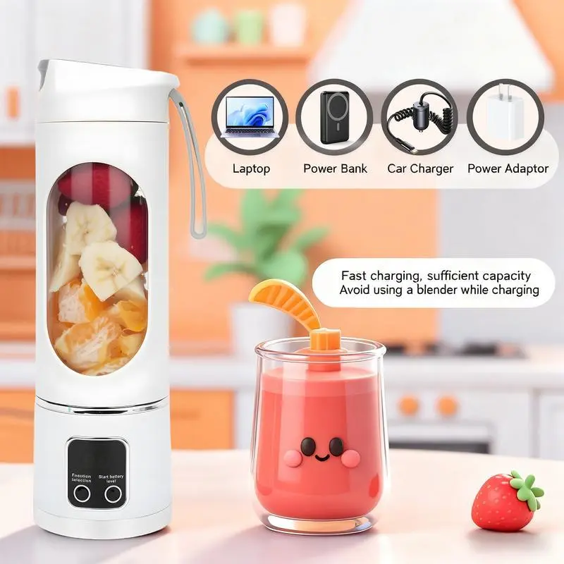 Portable Mini Juicer Blender Cup–USB Rechargeable Smoothie Maker & Ice Crusher,Best Mini Blender for Fresh Juice,Protein Shakes,Baby Food & Liquid Diets,Easy to Clean Personal Blender for Home,Office,Dorm,Back to School Gifts,Portable Vegetable Juicer Cup