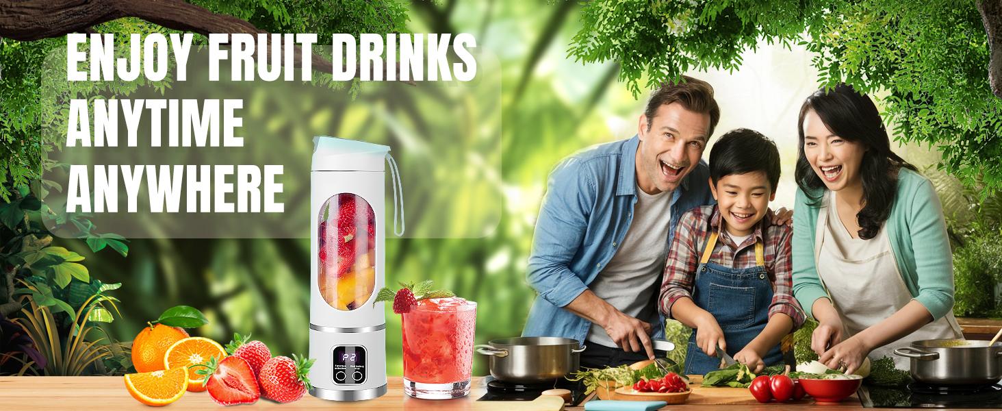 Ultimate Digital Juicer Blender with LED Display, Multimode Juicer Machine for Fruit & Vegetable, Leak-Proof, Large Capacity & USB Rechargeable Blender for Liquid Diet, Compact Smoothieblender Travel Mate, Household Kitchen Gadgets, Mother's Day Gifts