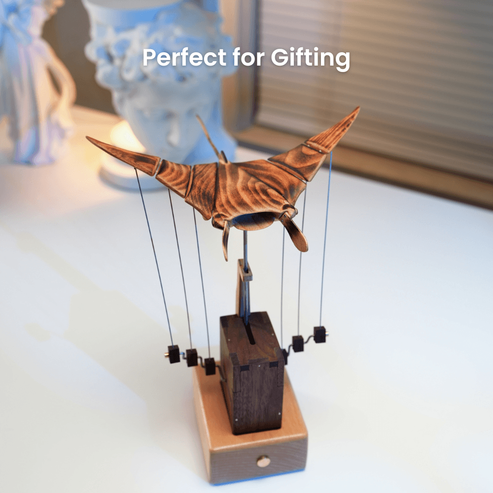 Geruikang Handcrafted Wooden Manta Ray Automaton