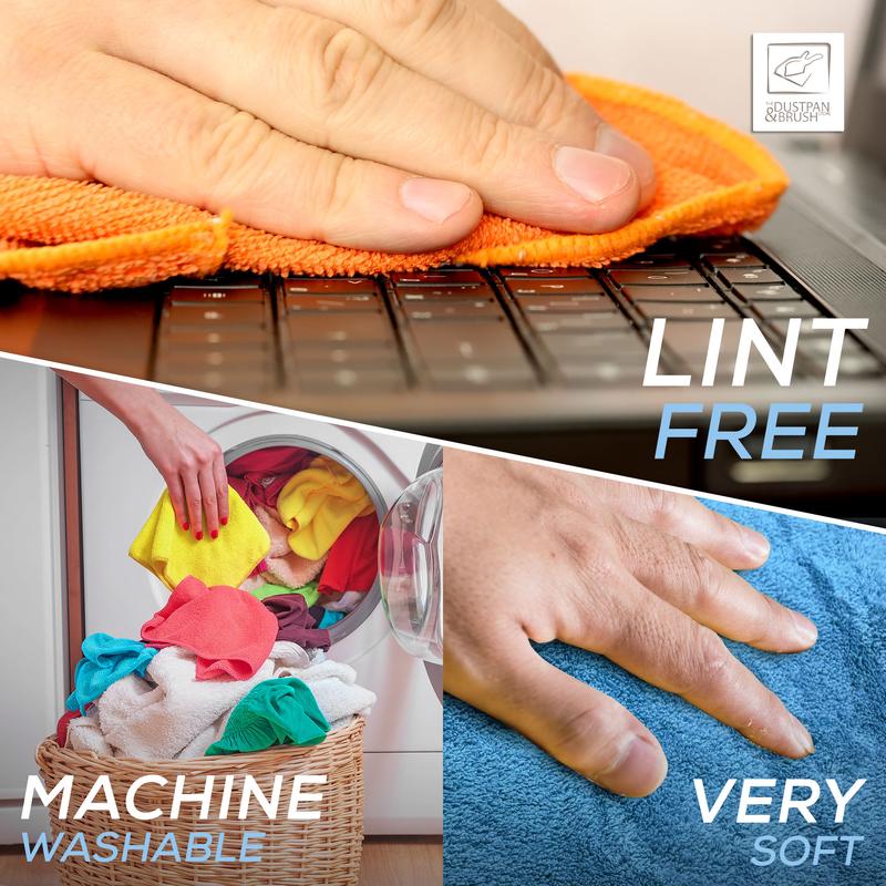 Mega Pack of 40 Large Microfibre Cloths - 40cm x 40cm Microfiber Cleaning Cloth - 40 Pack