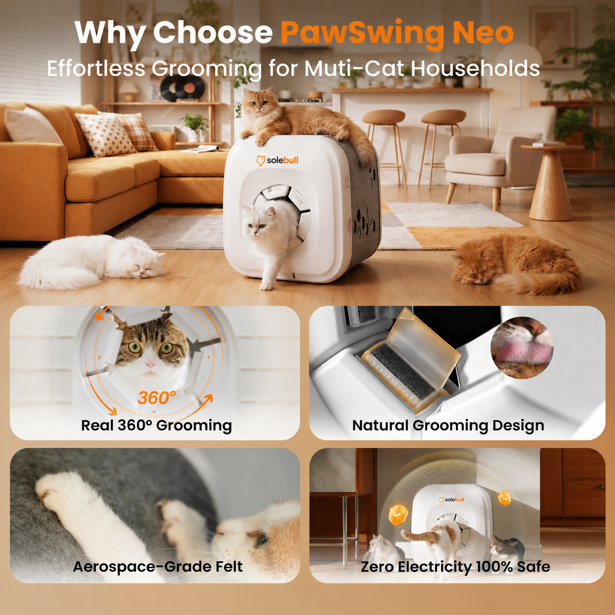 Automated Biomimetic Cat Grooming Station