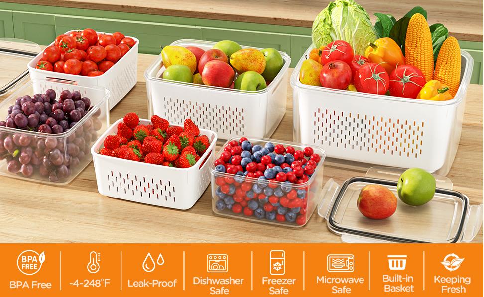 4/5/6/8 Pack Premium Food Storage Containers - Airtight, Leak-Proof, Microwave, Oven, Freezer and Dishwasher Safe - BPA Free, Stain-Resistant, Easy-Clean Design for Meal Prep and Bento Boxes,Fridge Organizers Stackable Plastic Durable Solid Set Kitchen 4/5/6/8 Pack Premium Food Storage Containers - Airtight, Leak-Proof, Microwave, Oven, Freezer and Dishwasher Safe - BPA Free, Stain-Resistant, Easy-Clean Design for Meal Prep and Bento Boxes,Fridge Organizers Stackable Plastic Durable Solid Set Kitchen