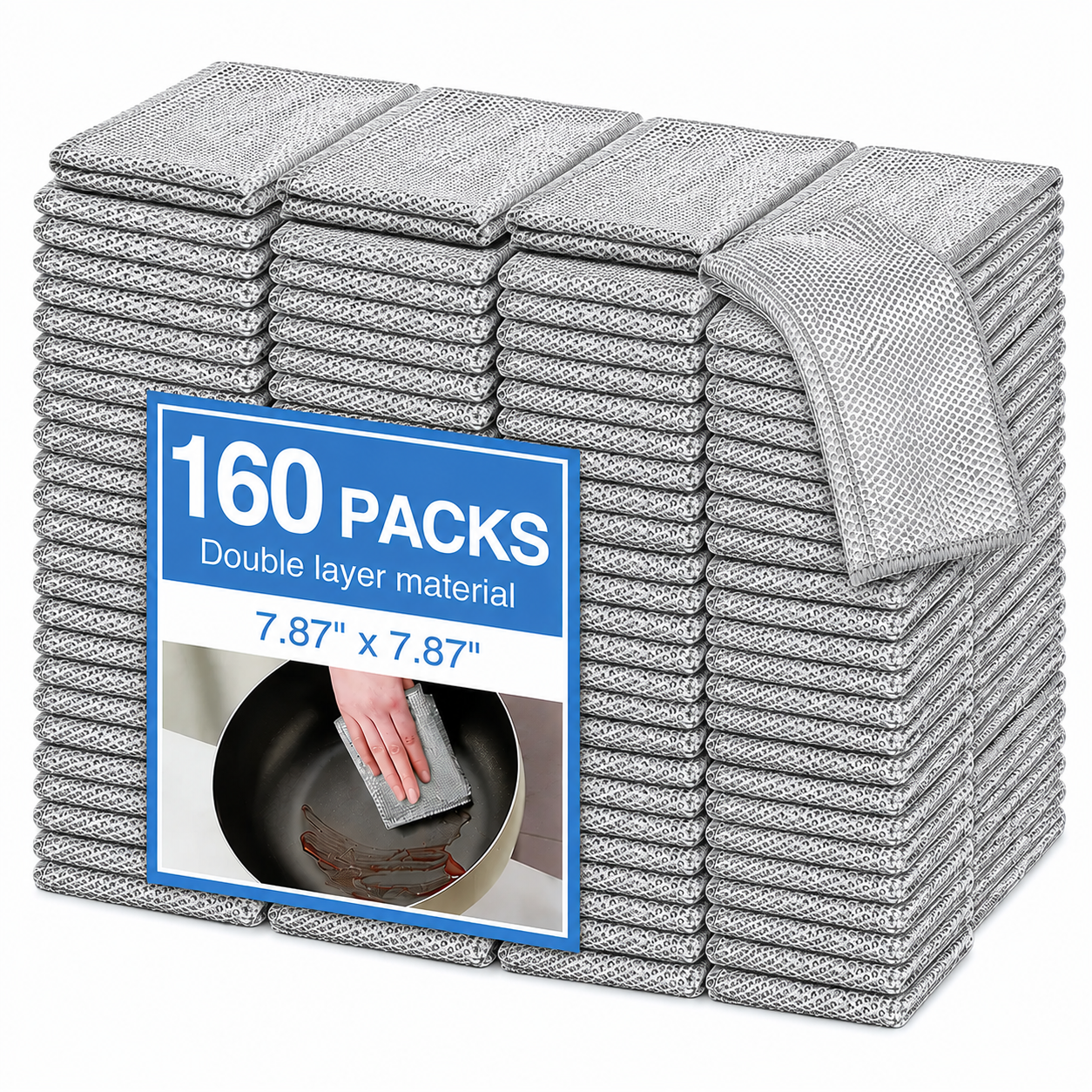 80-Count Non-Scratch Wire Dishcloths Polyester Towels