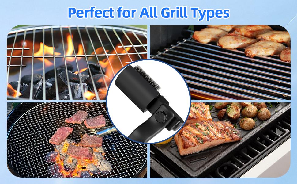 Drayvorx Electric BBQ Grill Brush Cordless and Rechargeable,Two Replacement Cleaning Brushes,Adjustable Angle, Barbecue Accessories,Barbecue Utensils,Wire Brushes for Cleaning Rust, Grill, Dirt, Paint Removal, Welding