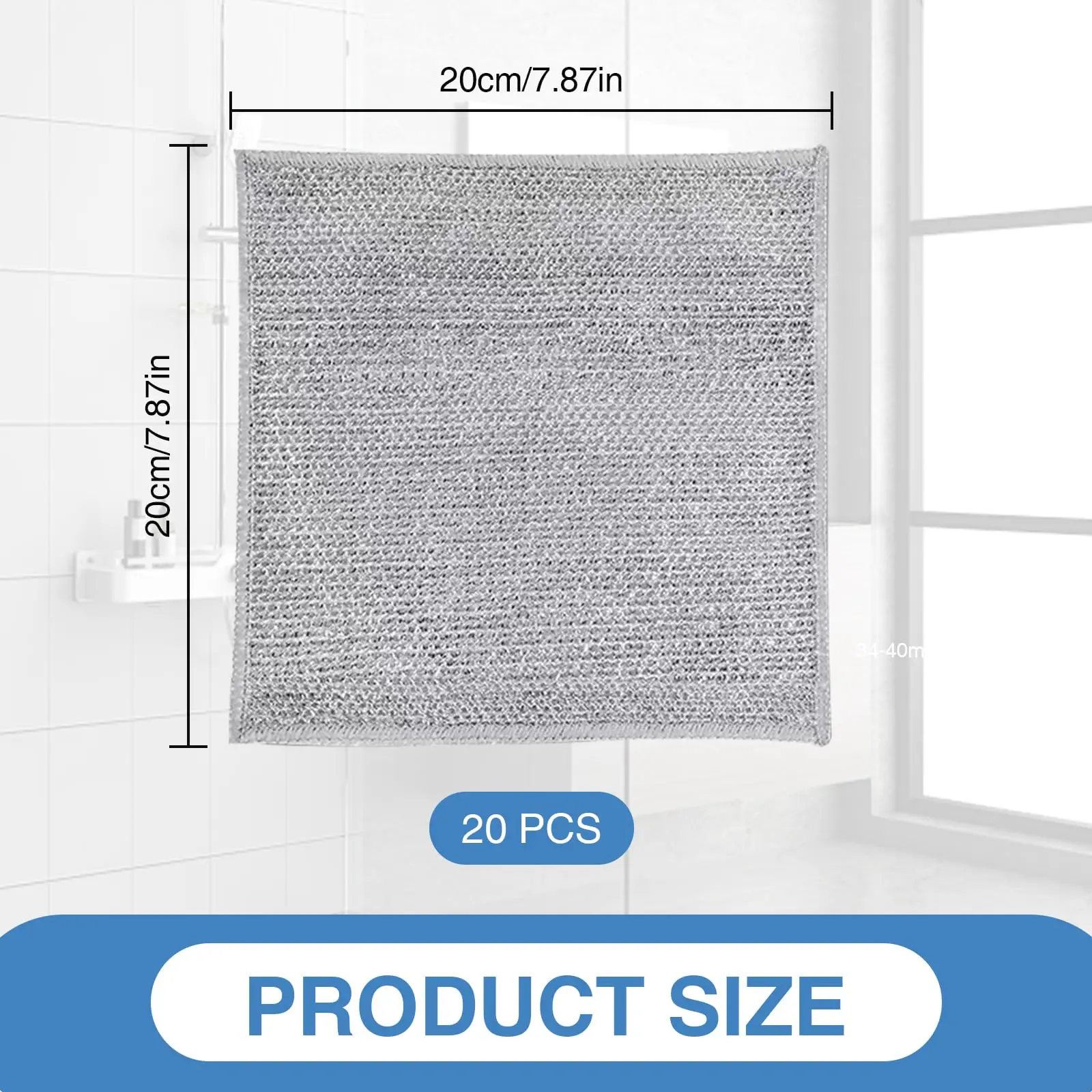80-Count Non-Scratch Wire Dishcloths Polyester Towels