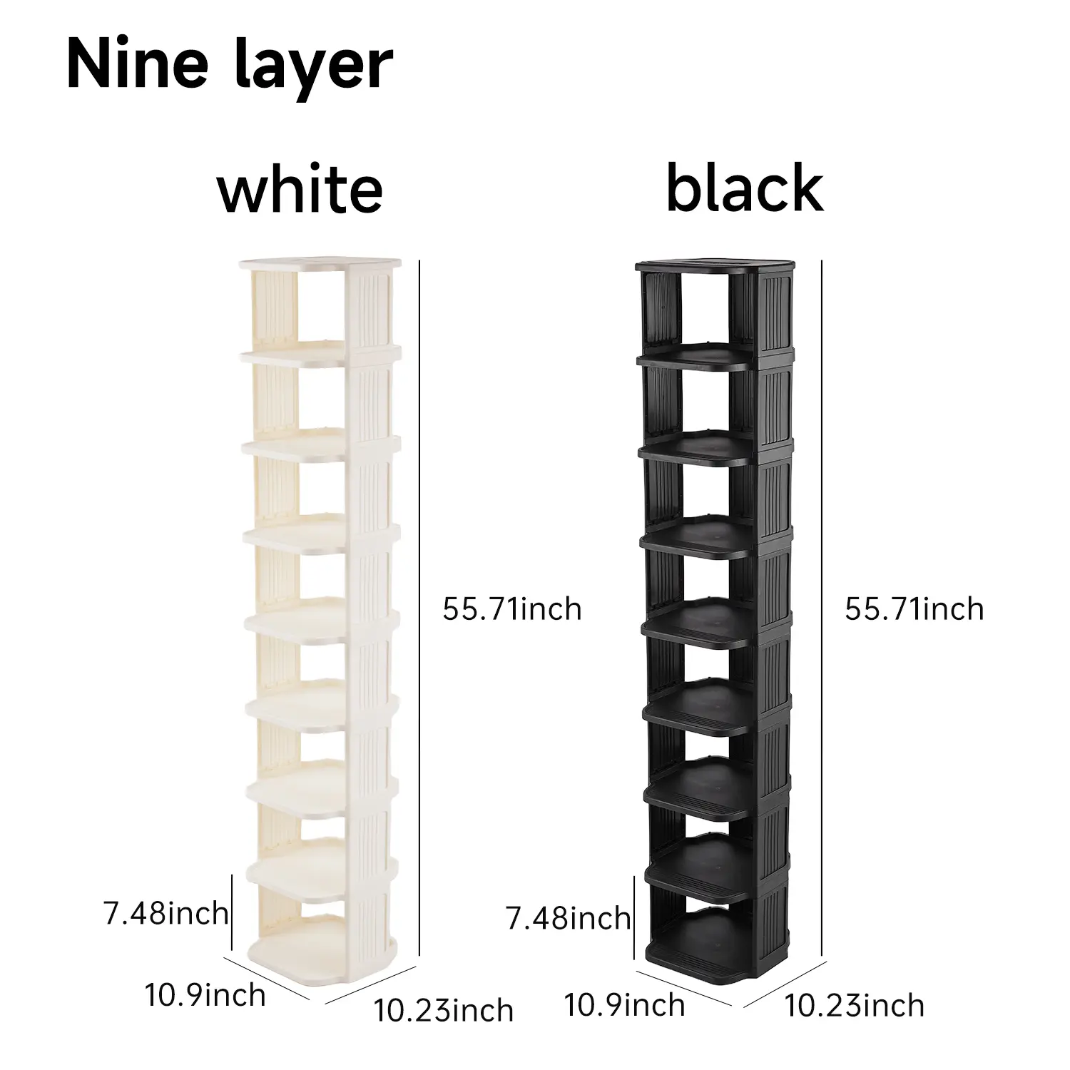 UFORU Small shoe rack, 6/9-layer plastic vertical shoe rack for small spaces, Footwear Organization，shoe rack,shoe cabinet storage