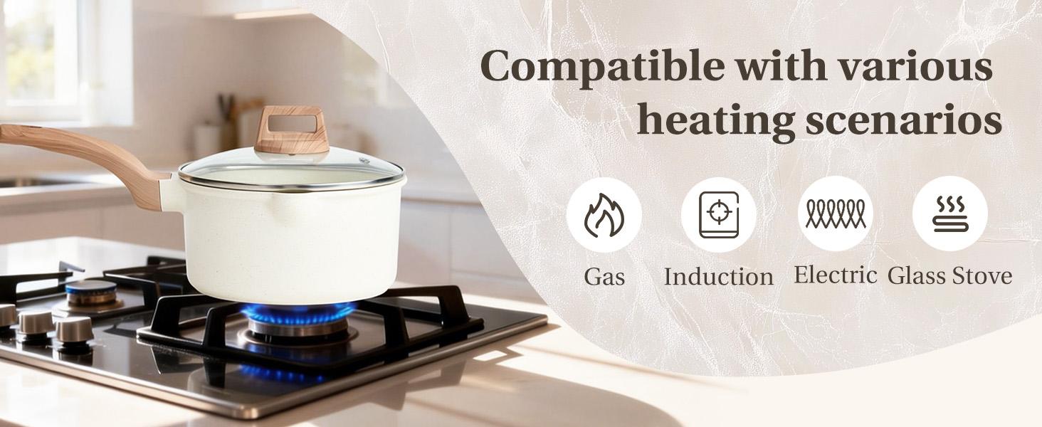 25-Piece Non-Stick Ceramic Granite Cookware Set with Stay-Cool Handles, Induction Compatible Pots and Pans Set for Healthy Cooking