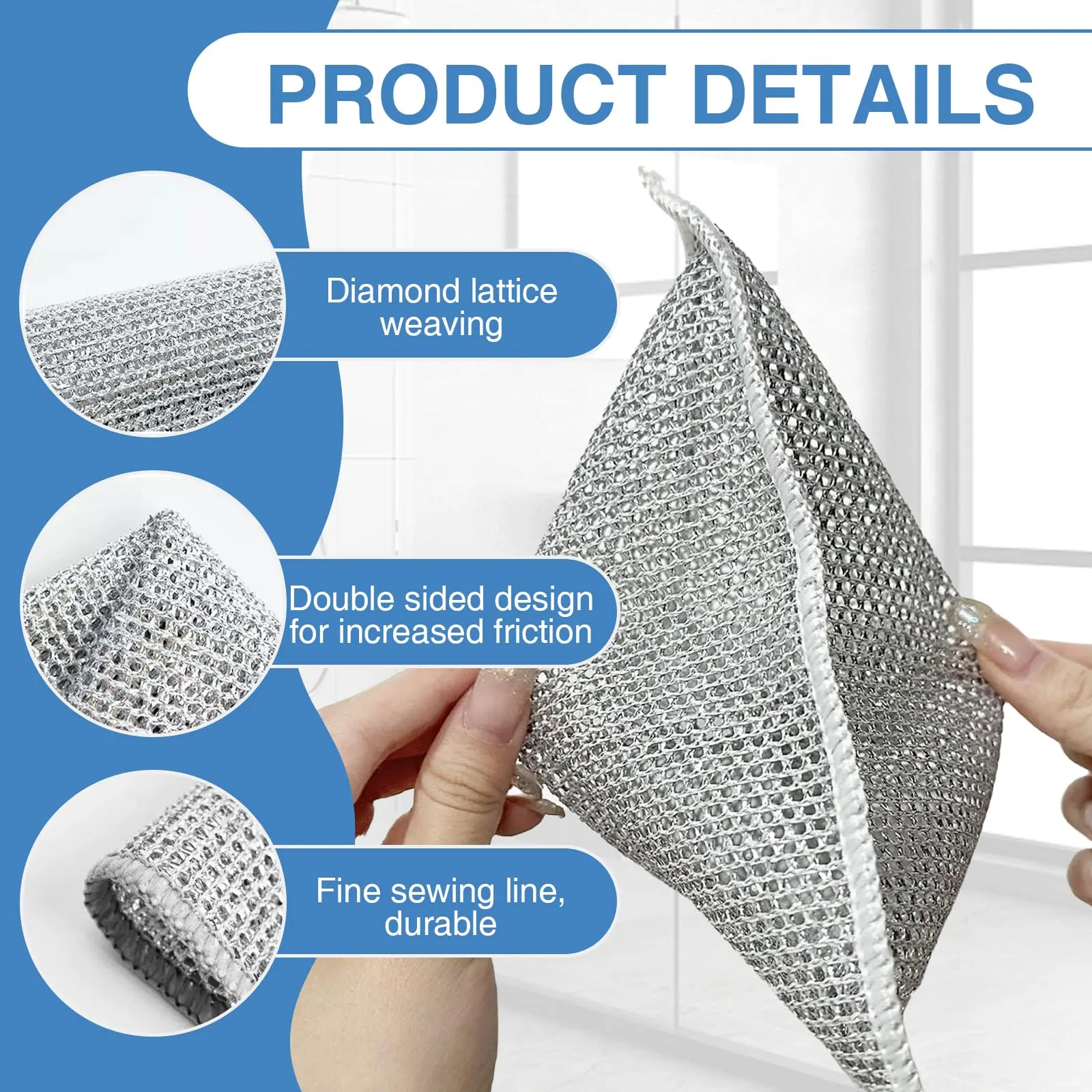 80-Count Non-Scratch Wire Dishcloths Polyester Towels
