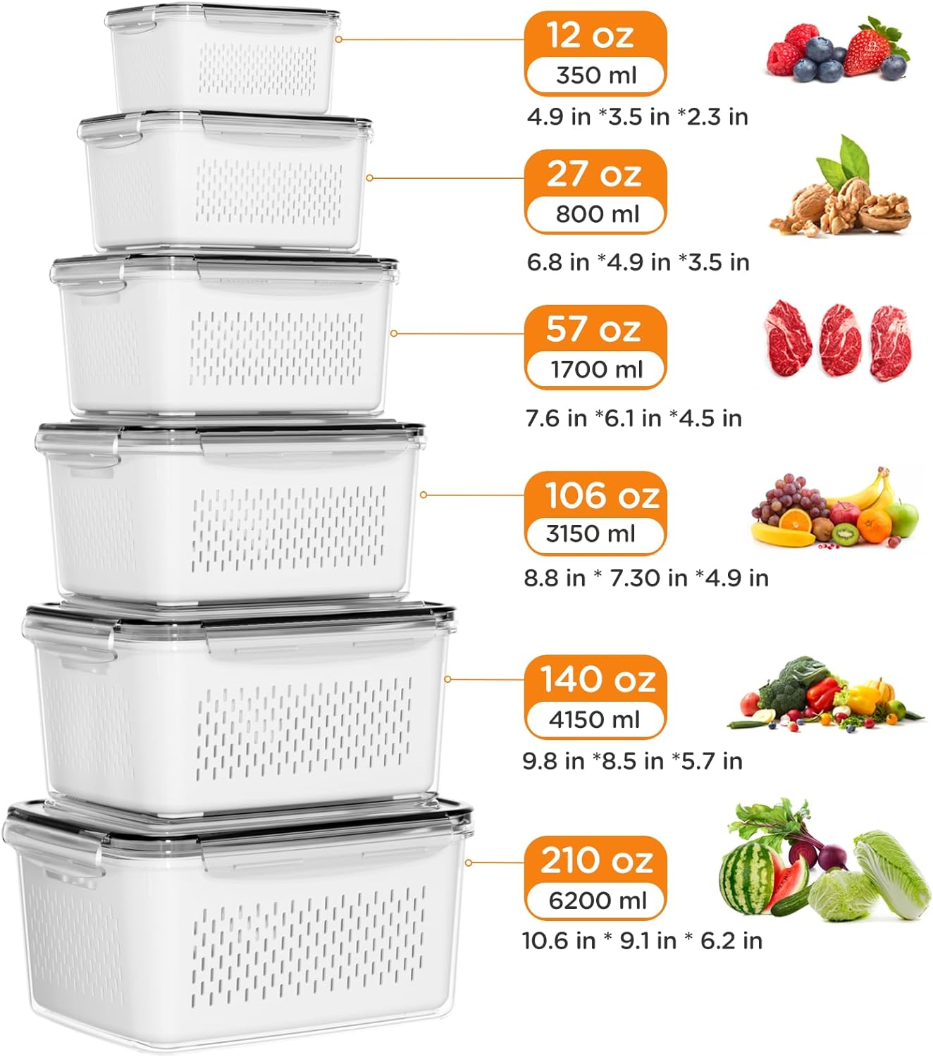 4/5/6/8 Pack Premium Food Storage Containers - Airtight, Leak-Proof, Microwave, Oven, Freezer and Dishwasher Safe - BPA Free, Stain-Resistant, Easy-Clean Design for Meal Prep and Bento Boxes,Fridge Organizers Stackable Plastic Durable Solid Set Kitchen 4/5/6/8 Pack Premium Food Storage Containers - Airtight, Leak-Proof, Microwave, Oven, Freezer and Dishwasher Safe - BPA Free, Stain-Resistant, Easy-Clean Design for Meal Prep and Bento Boxes,Fridge Organizers Stackable Plastic Durable Solid Set Kitchen