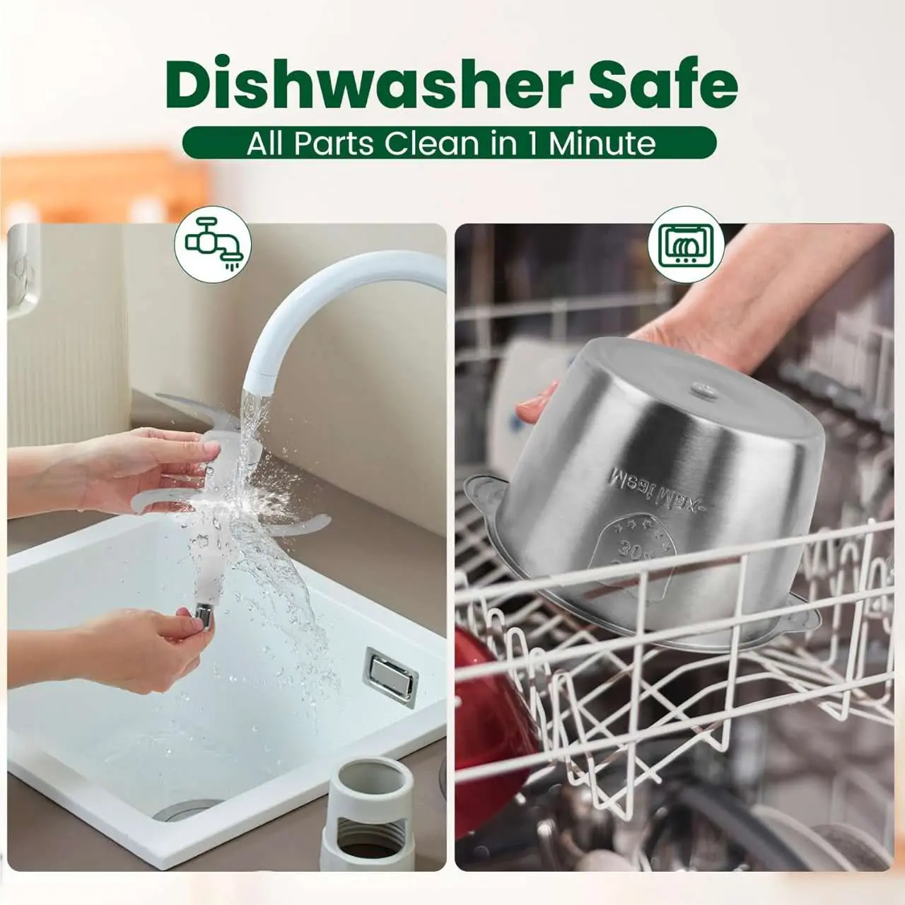 SPZTJK 2L Baby Food Processor & Meat Grinder - 2 Free Dishwasher-Safe Blades & Bowls, Pure Copper Motor for Homemade Puree/Nuts/Meat, BPA-Free & Quiet Design for Family Cooking