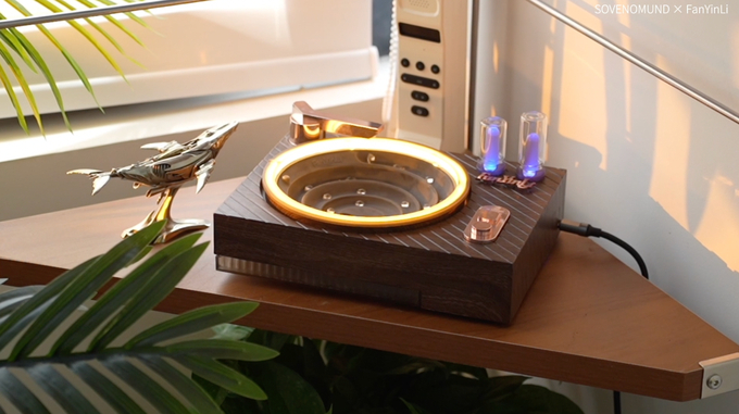 Water Drop Player in warm window light
