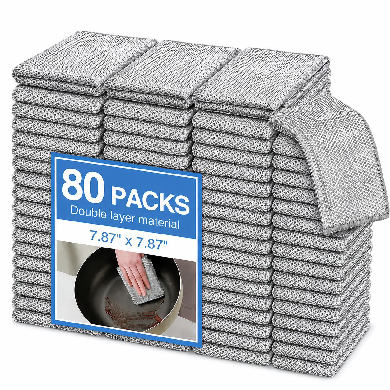 80-Count Non-Scratch Wire Dishcloths Polyester Towels