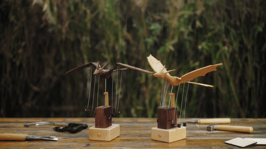Handcrafted Wooden Dragon Automaton