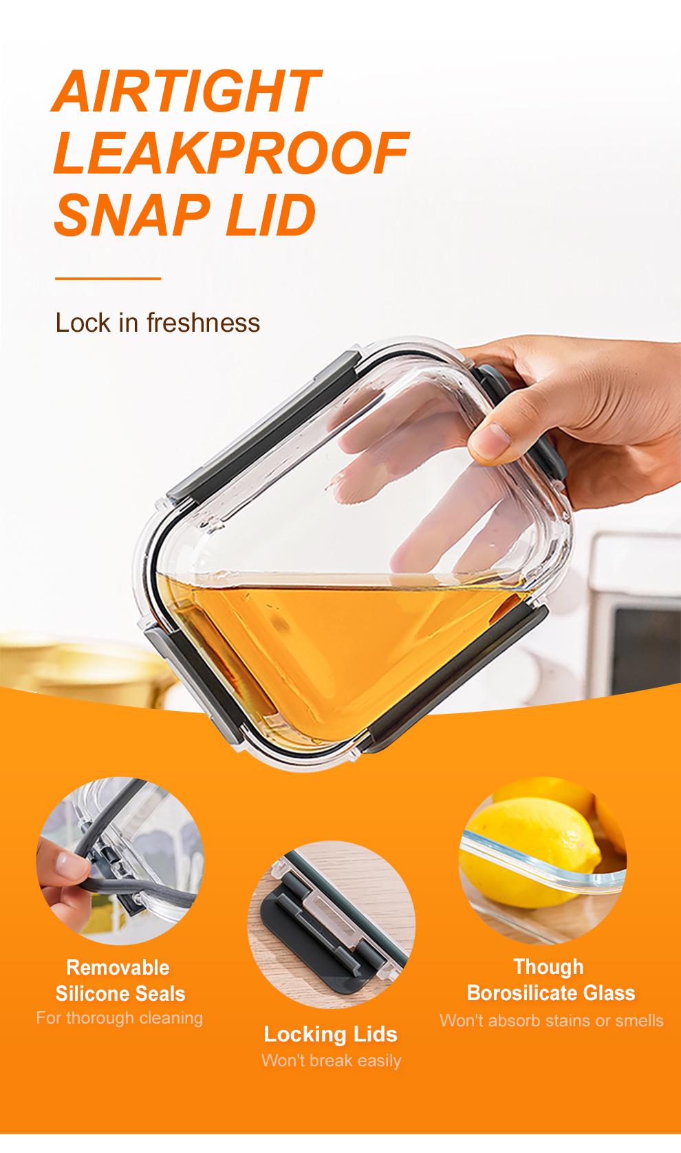 Glass Food Storage Containers Set 10-Pack BPA-Free & Leak-Proof Multicolor Kitchen Utensils for Meal Prep, Microwave, Oven, Freezer, Dishwasher Use Reusable Stackable&nbsp;Portable