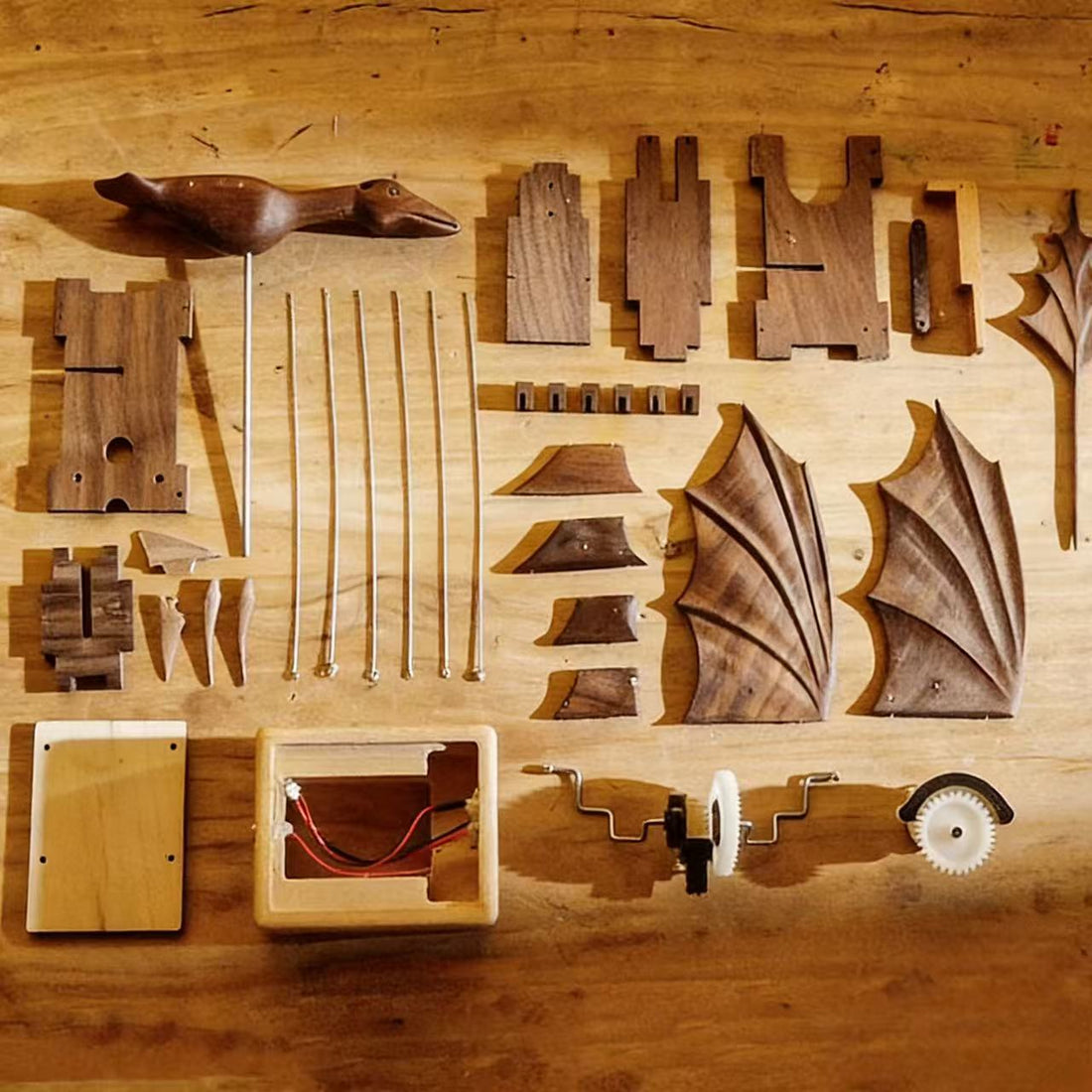 Handcrafted Wooden Dragon Automaton