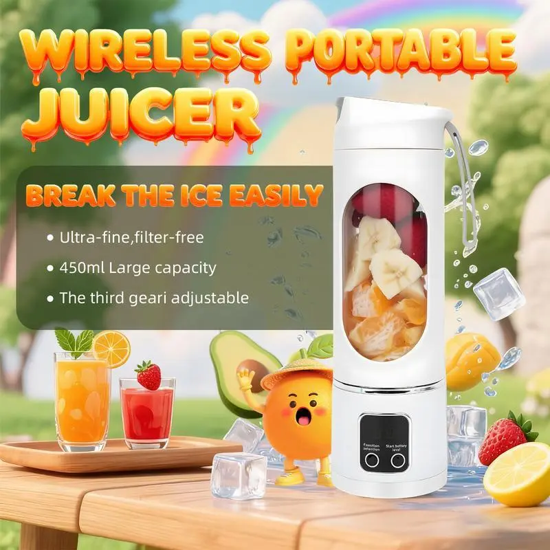 Portable Mini Juicer Blender Cup–USB Rechargeable Smoothie Maker & Ice Crusher,Best Mini Blender for Fresh Juice,Protein Shakes,Baby Food & Liquid Diets,Easy to Clean Personal Blender for Home,Office,Dorm,Back to School Gifts,Portable Vegetable Juicer Cup
