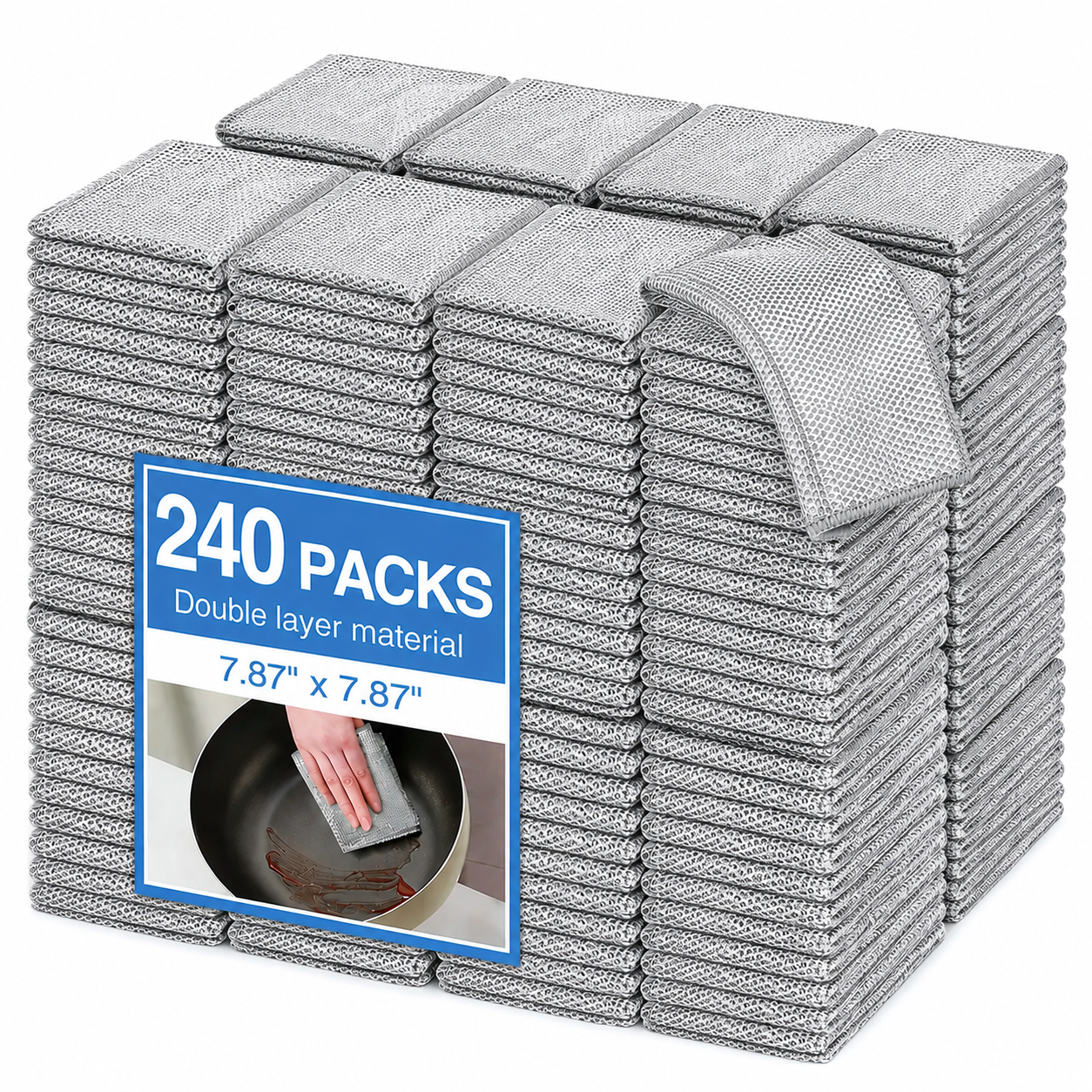 80-Count Non-Scratch Wire Dishcloths Polyester Towels