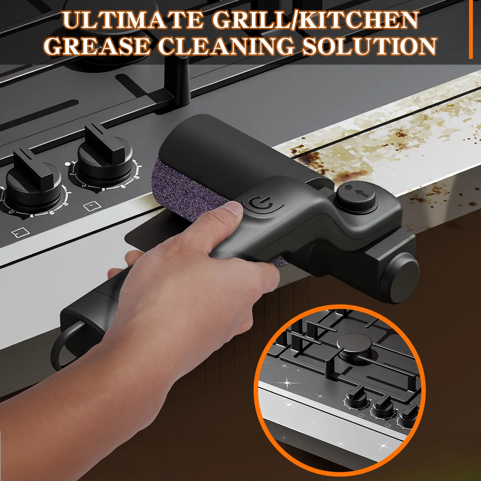 Drayvorx Electric BBQ Grill Brush Cordless and Rechargeable,Two Replacement Cleaning Brushes,Adjustable Angle, Barbecue Accessories,Barbecue Utensils,Wire Brushes for Cleaning Rust, Grill, Dirt, Paint Removal, Welding