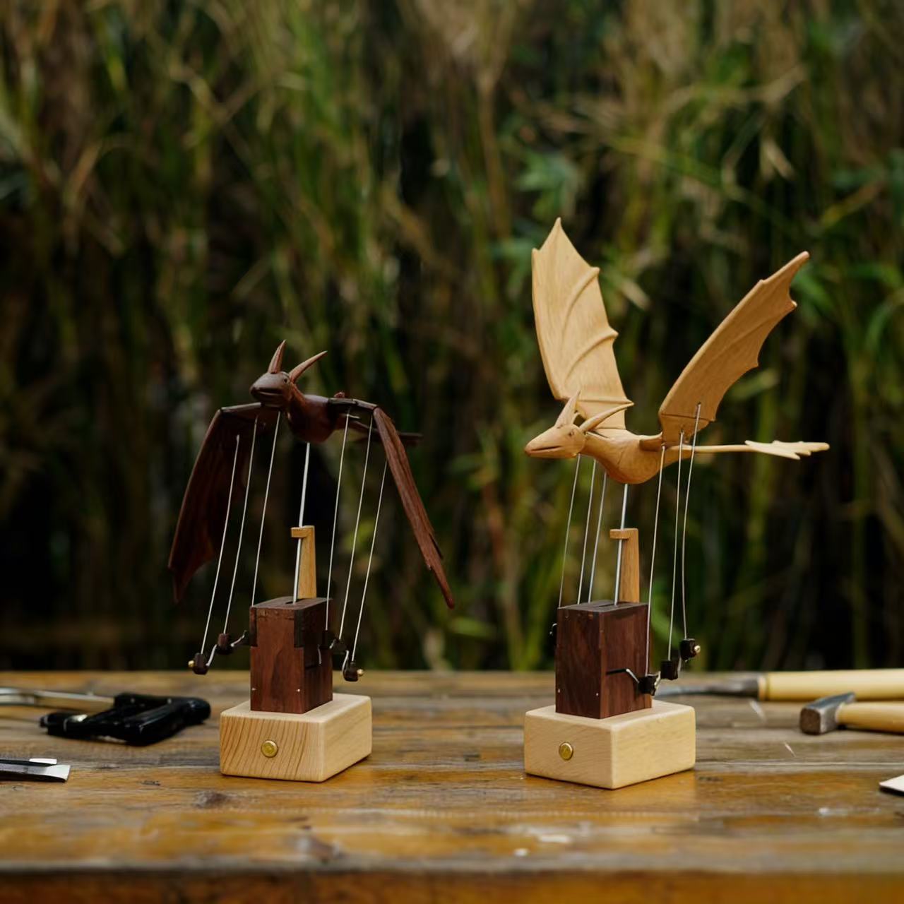 Handcrafted Wooden Dragon Automaton