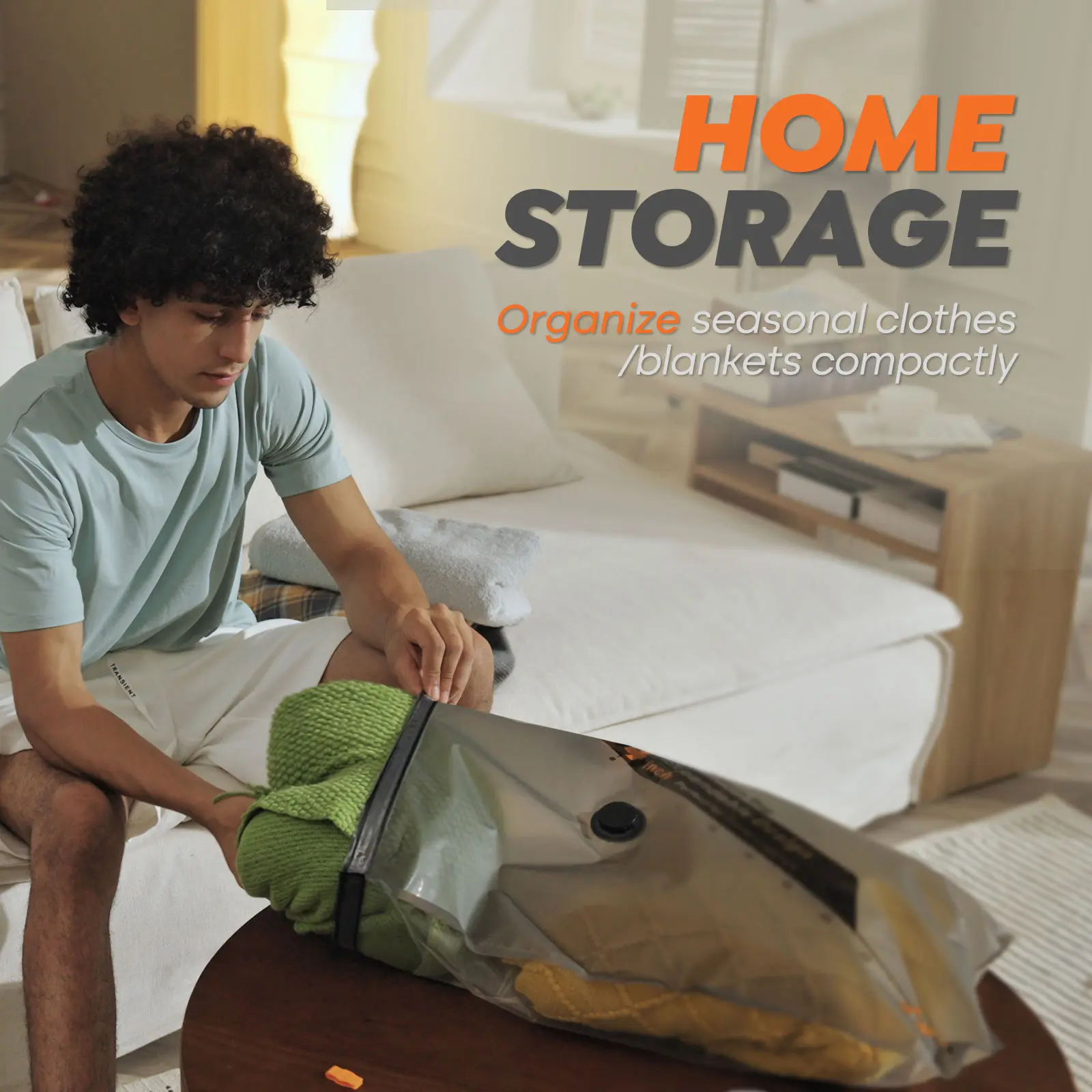 VACBIRD New X8 Vacuum Packing Pump Storage Bags-Rechargeable Wireless Pump Travel Storage Bags Set - 20 Pack Portable Space Saver Bags for Travel & Home - Vacuum Compression Packing Seal for Clothes, Blankets, Seasonal Storage