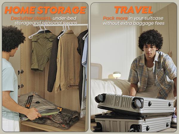 VACBIRD New X8 Vacuum Packing Pump Storage Bags-Rechargeable Wireless Pump Travel Storage Bags Set - 20 Pack Portable Space Saver Bags for Travel & Home - Vacuum Compression Packing Seal for Clothes, Blankets, Seasonal Storage VACBIRD New X8 Vacuum Packing Pump Storage Bags-Rechargeable Wireless Pump Travel Storage Bags Set - 20 Pack Portable Space Saver Bags for Travel & Home - Vacuum Compression Packing Seal for Clothes, Blankets, Seasonal Storage