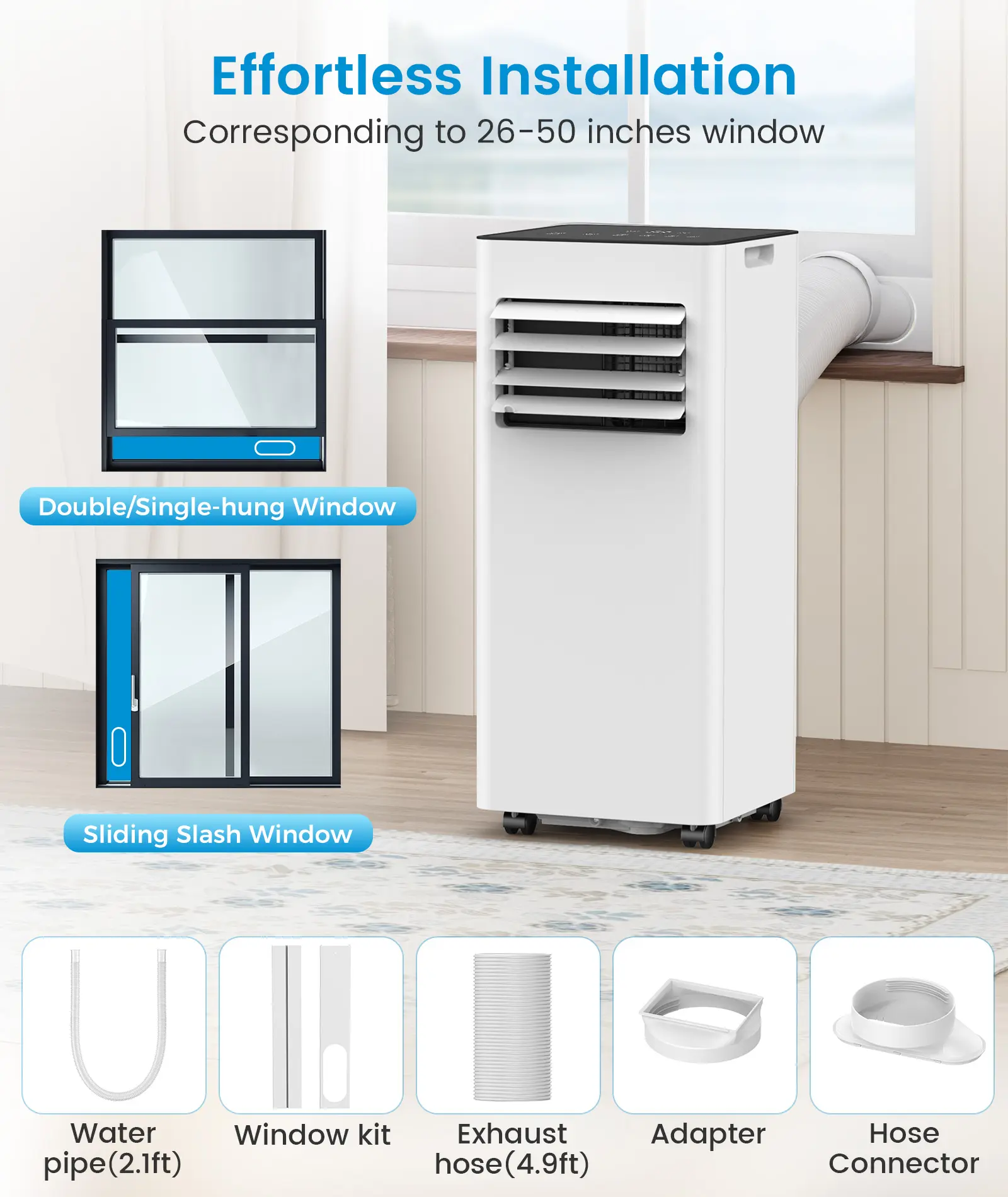 8,000/10,000 BTU Portable Air Conditioner — Covers up to 450 sq. ft.