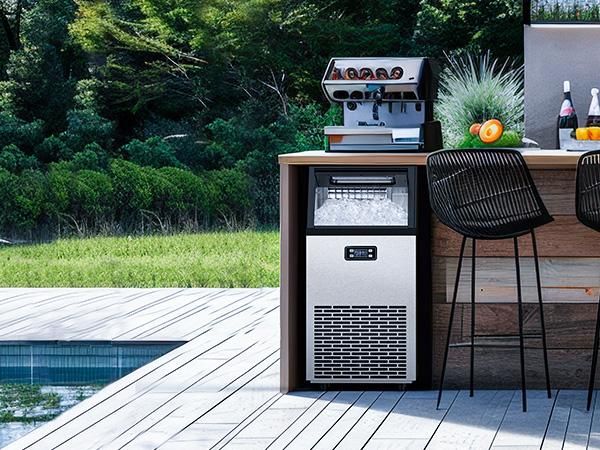 COWSAR Commercial Ice Maker  V2.0, 100 lbs, 2-Way Add Water, Large Ice Maker Self Cleaning, Ice Machine with 24 Hour Timer,33 lbs Basket, Stainless Steel Ice Makers for School, Home, Bar, RV