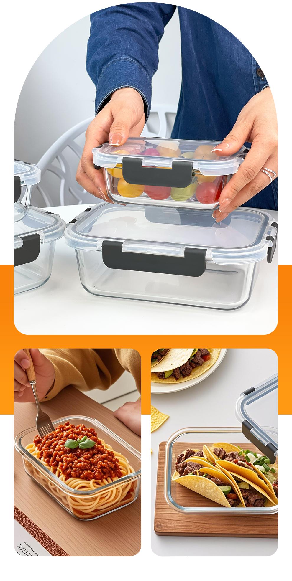 Glass Food Storage Containers Set 10-Pack BPA-Free & Leak-Proof Multicolor Kitchen Utensils for Meal Prep, Microwave, Oven, Freezer, Dishwasher Use Reusable Stackable&nbsp;Portable