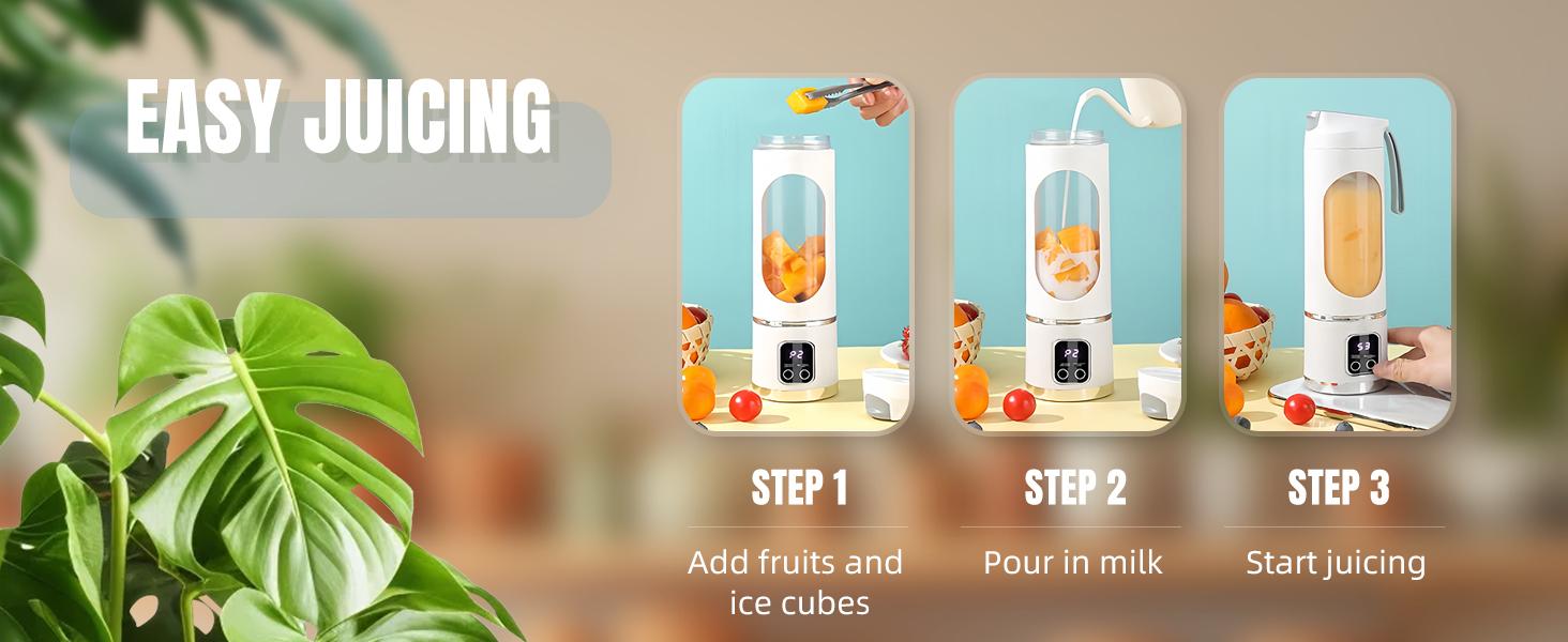 Ultimate Digital Juicer Blender with LED Display, Multimode Juicer Machine for Fruit & Vegetable, Leak-Proof, Large Capacity & USB Rechargeable Blender for Liquid Diet, Compact Smoothieblender Travel Mate, Household Kitchen Gadgets, Mother's Day Gifts