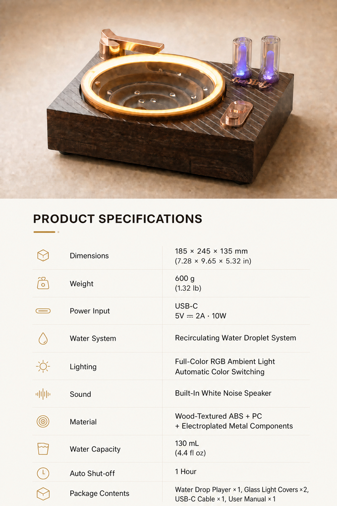 Product specifications and dimensions