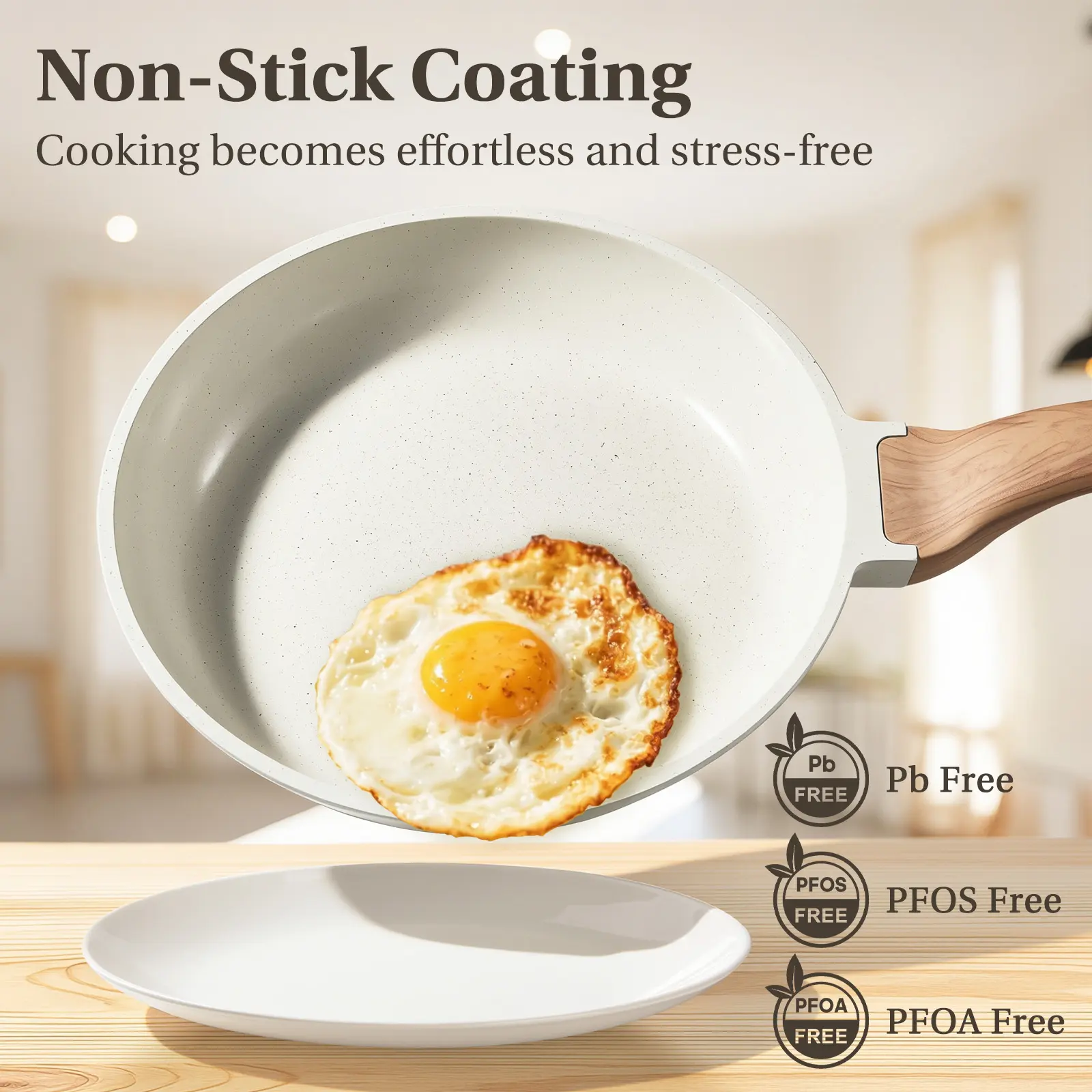 25-Piece Non-Stick Ceramic Granite Cookware Set with Stay-Cool Handles, Induction Compatible Pots and Pans Set for Healthy Cooking