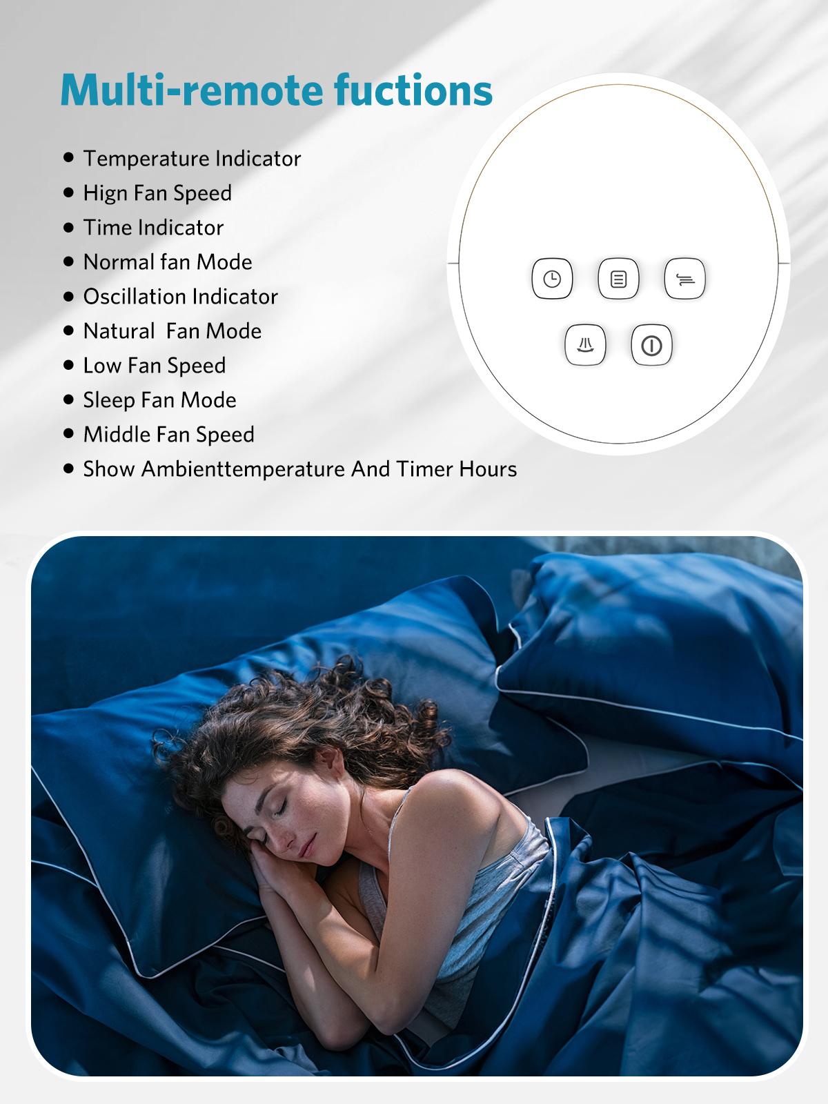 COWSAR 36" Tower Fan with Remote Control, 3 Modes, LED Display, 85&deg; Oscillation, Portable Floor Bladeless Fan for Bedroom Living Rooms Home Office, White