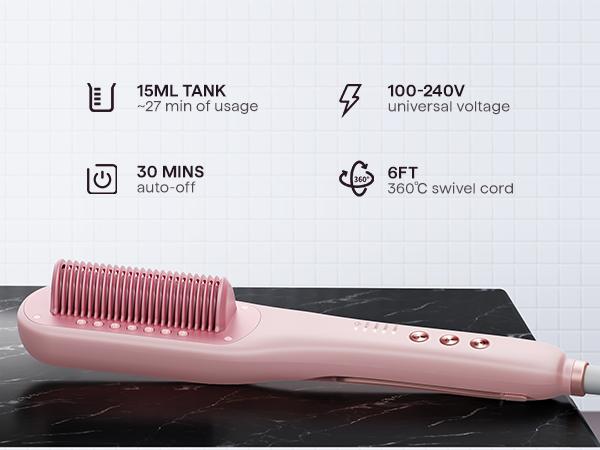 Wavytalk Steamline Pro 蒸汽直发梳,带发圈和手套 Wavytalk Steamline Pro 蒸汽直发梳,带发圈和手套