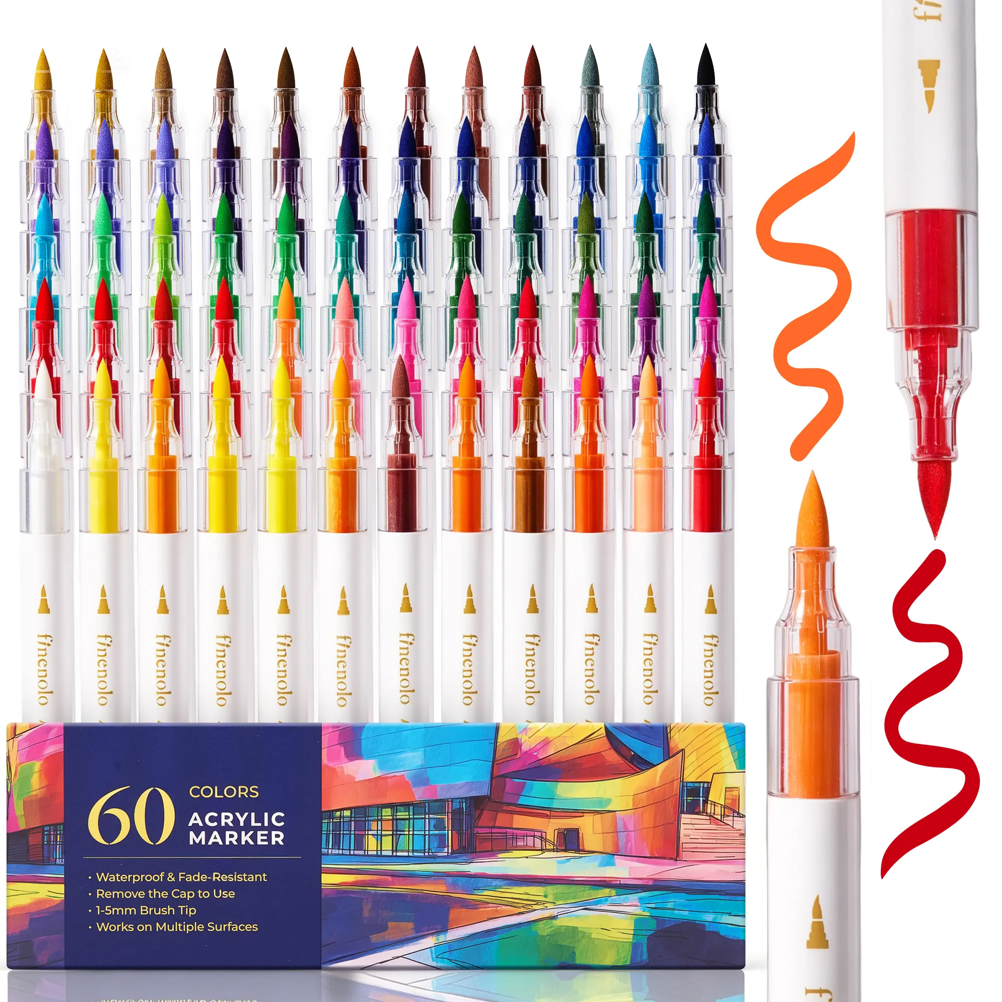 Acrylic Paint Markers Set with Stackable Organizer