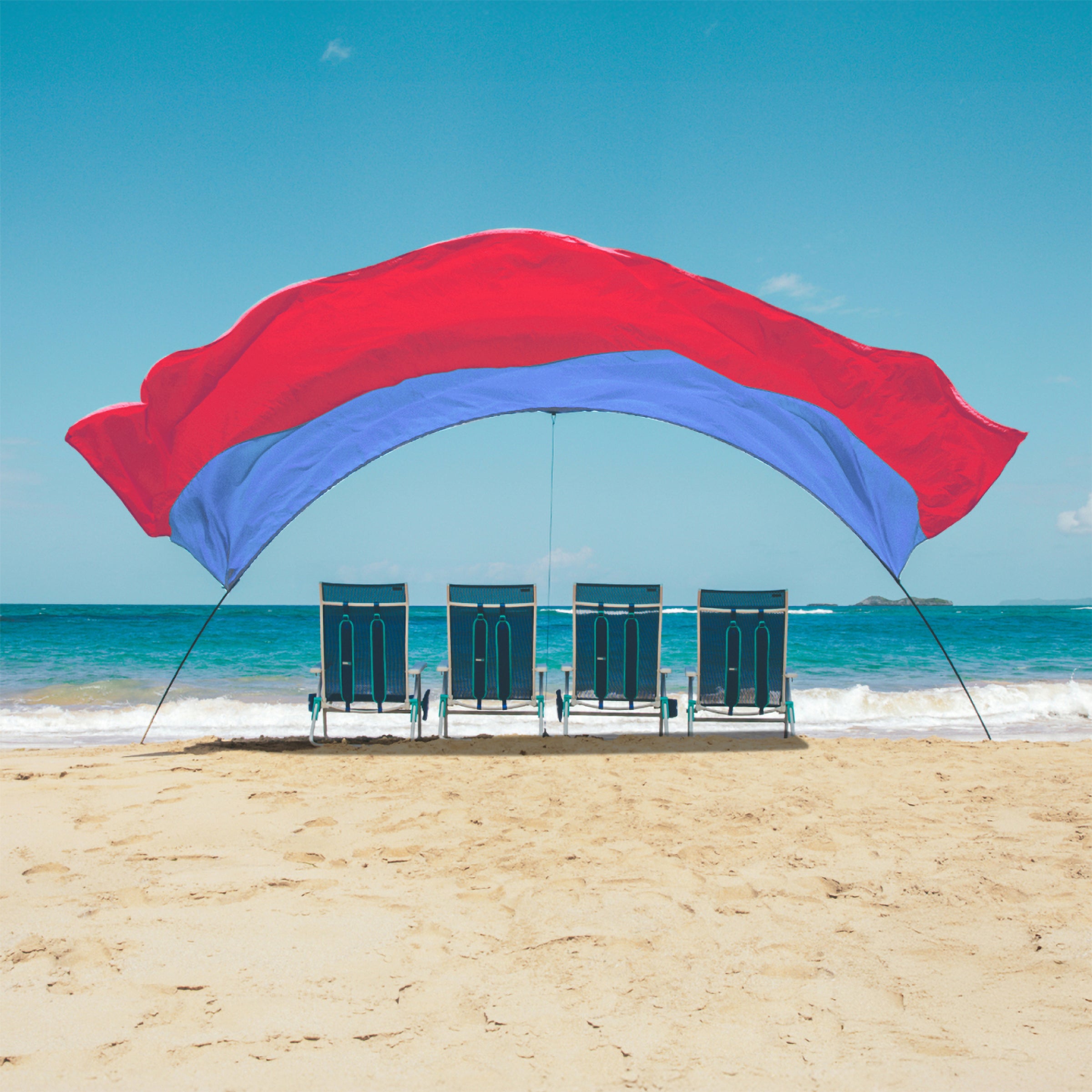 Wind-Assisted Beach Shade Canopy - Lightweight Portable Sun Shelter for Beach, Camping & Park