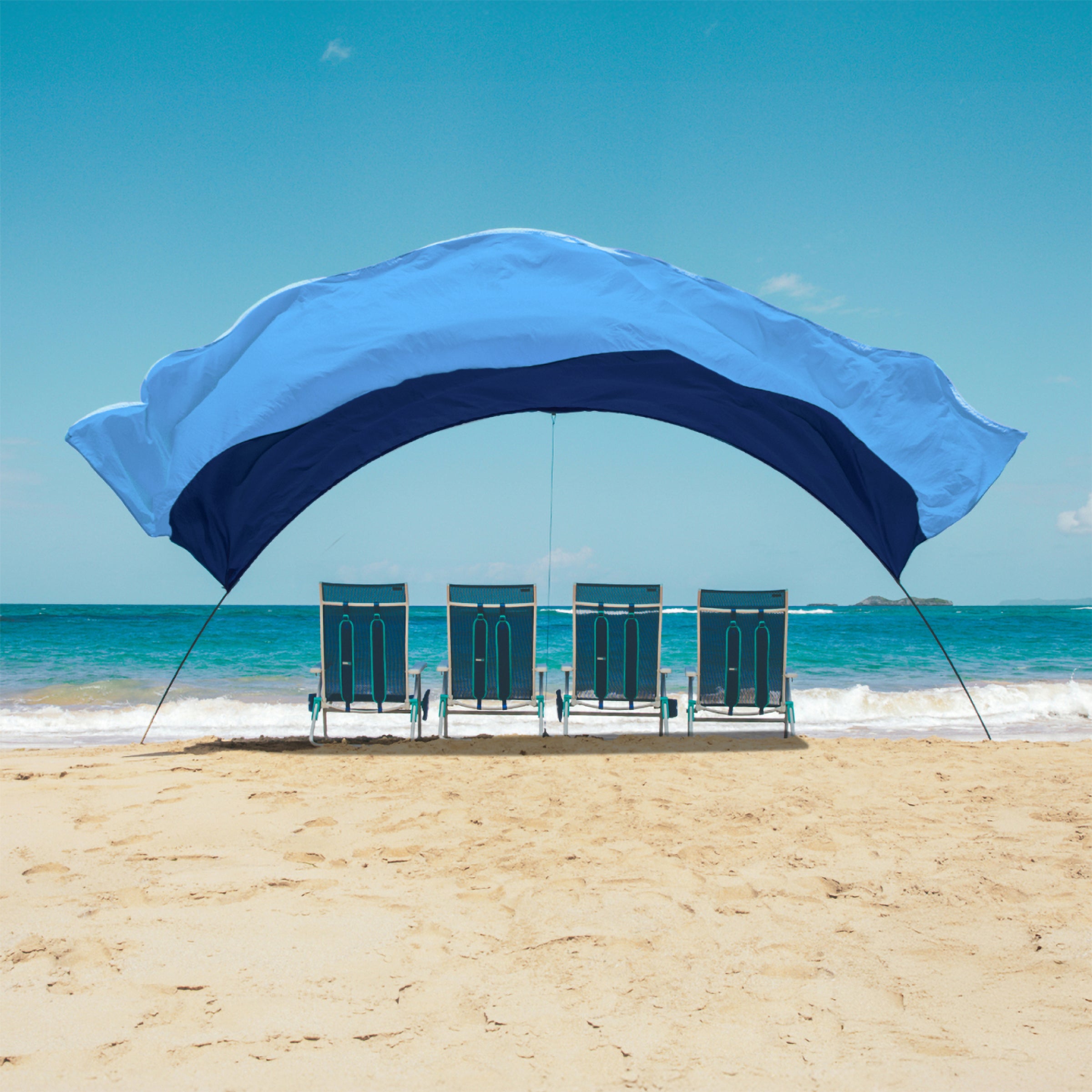 Wind-Assisted Beach Shade Canopy - Lightweight Portable Sun Shelter for Beach, Camping & Park