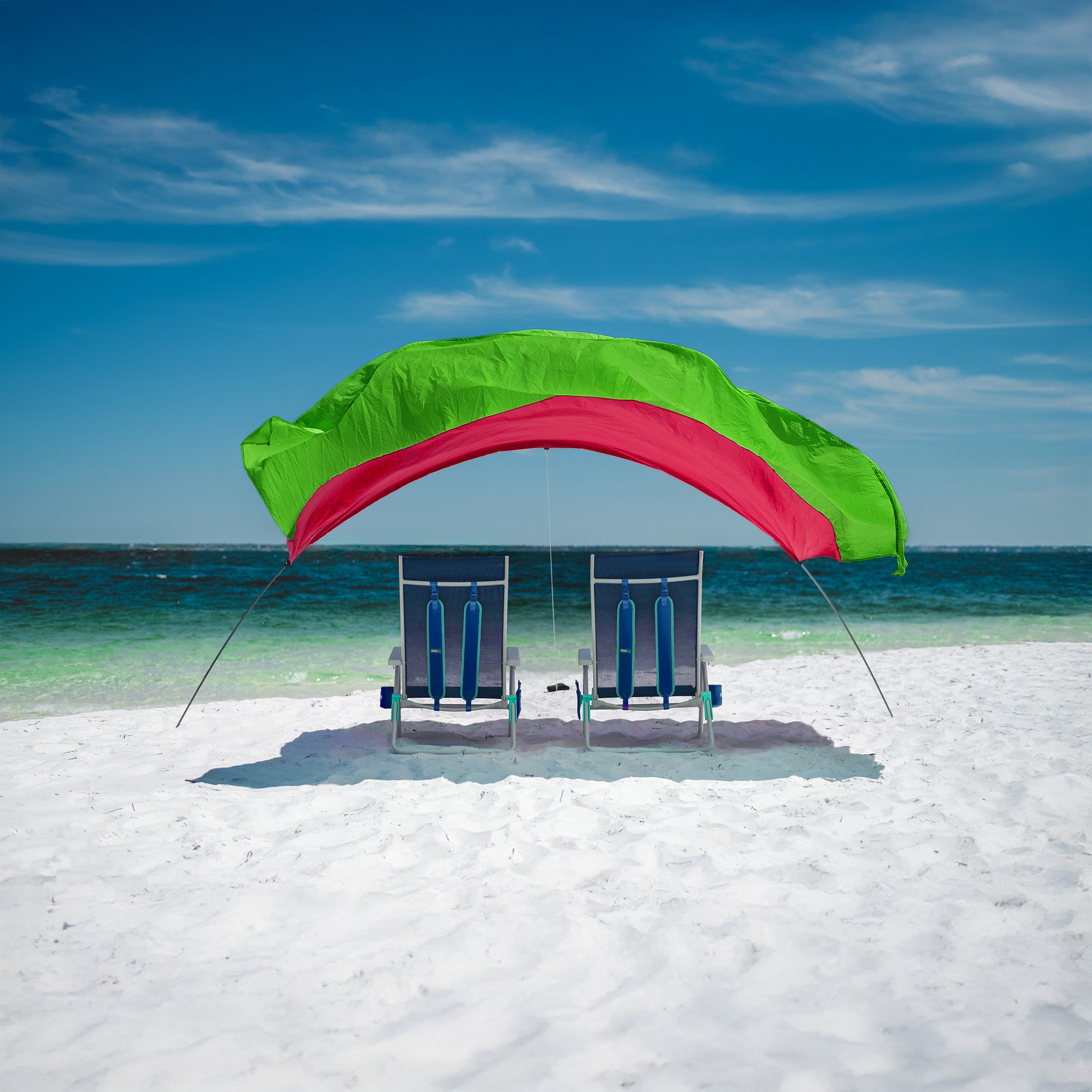 Wind-Assisted Beach Shade Canopy - Lightweight Portable Sun Shelter for Beach, Camping & Park