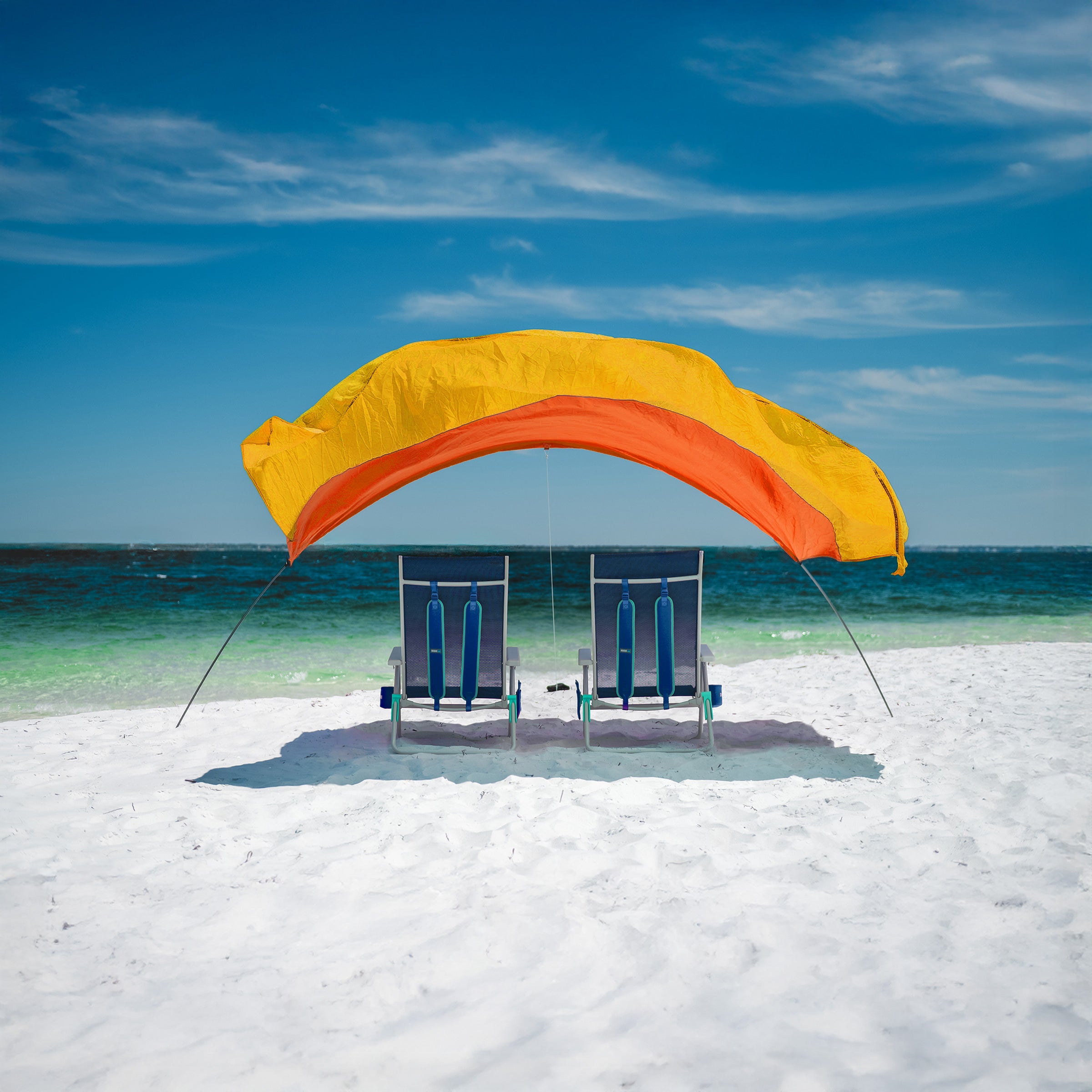 Wind-Assisted Beach Shade Canopy - Lightweight Portable Sun Shelter for Beach, Camping & Park