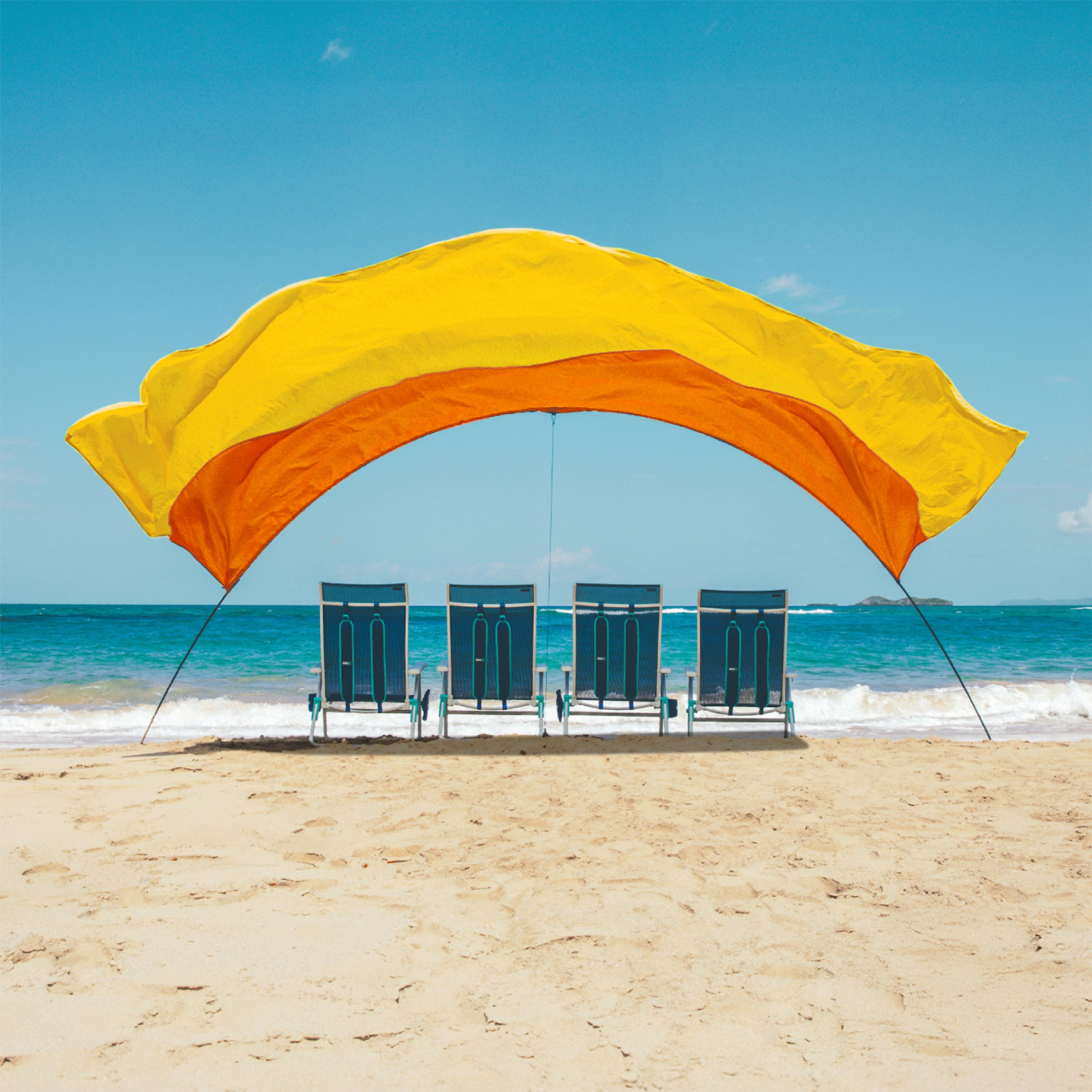 Wind-Assisted Beach Shade Canopy - Lightweight Portable Sun Shelter for Beach, Camping & Park