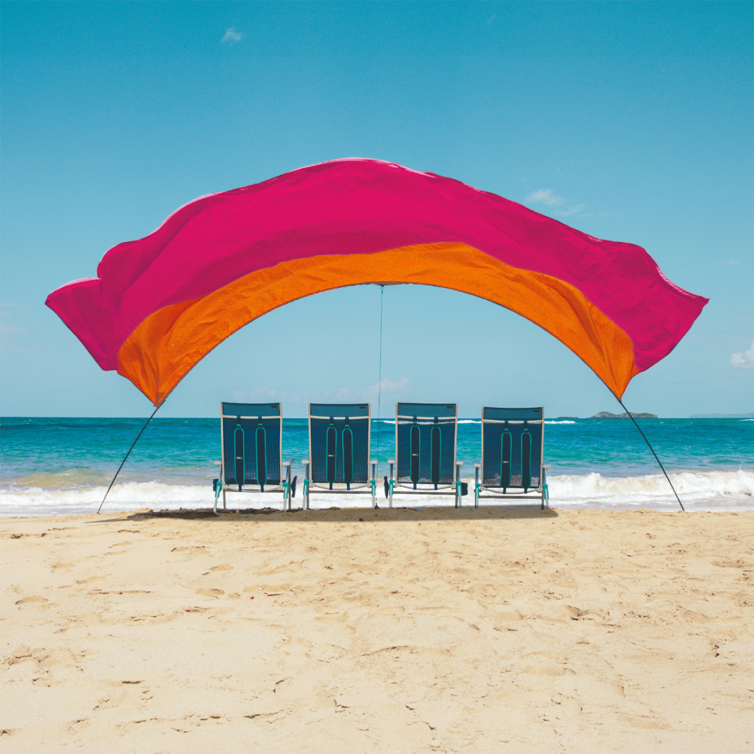 Wind-Assisted Beach Shade Canopy - Lightweight Portable Sun Shelter for Beach, Camping & Park