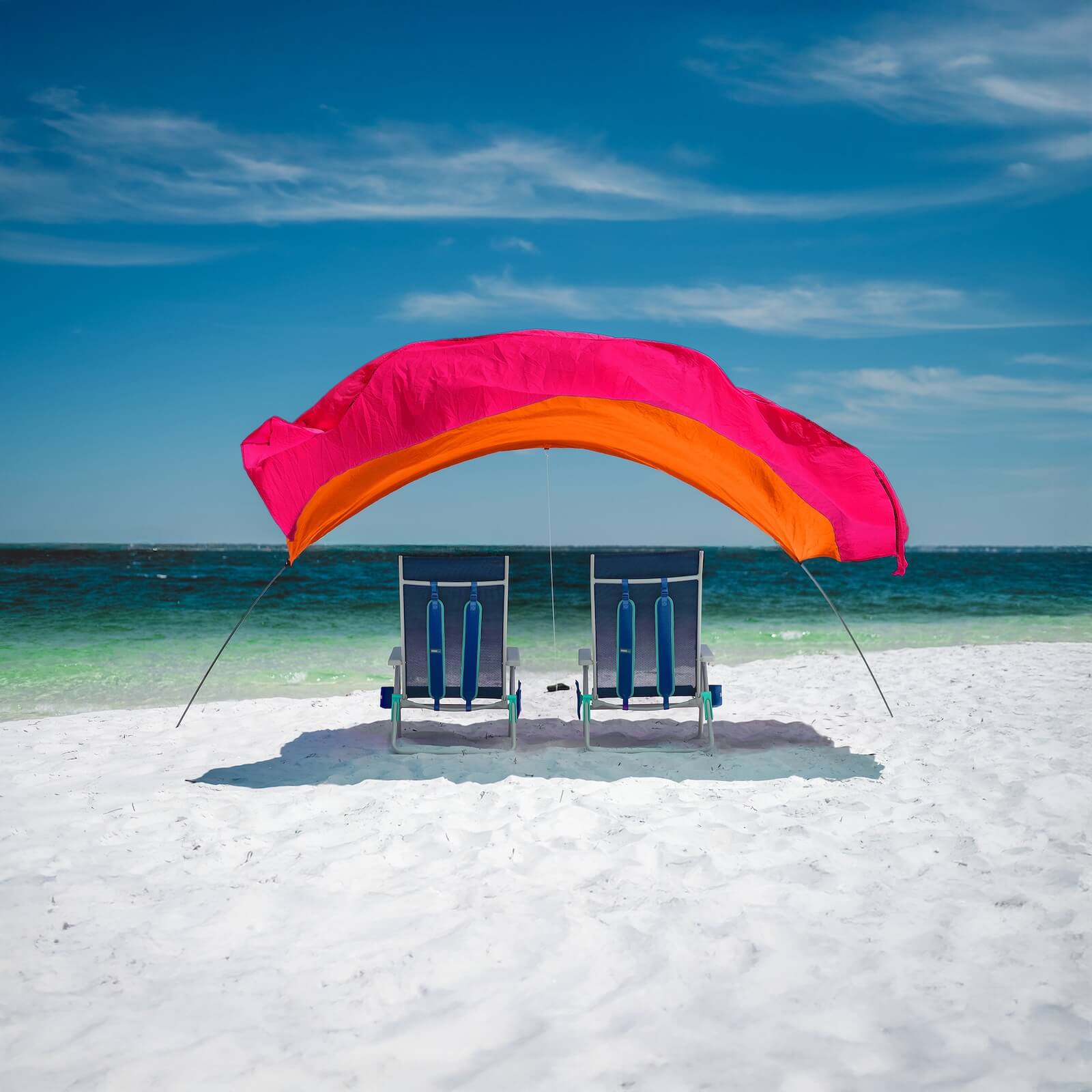 Wind-Assisted Beach Shade Canopy - Lightweight Portable Sun Shelter for Beach, Camping & Park