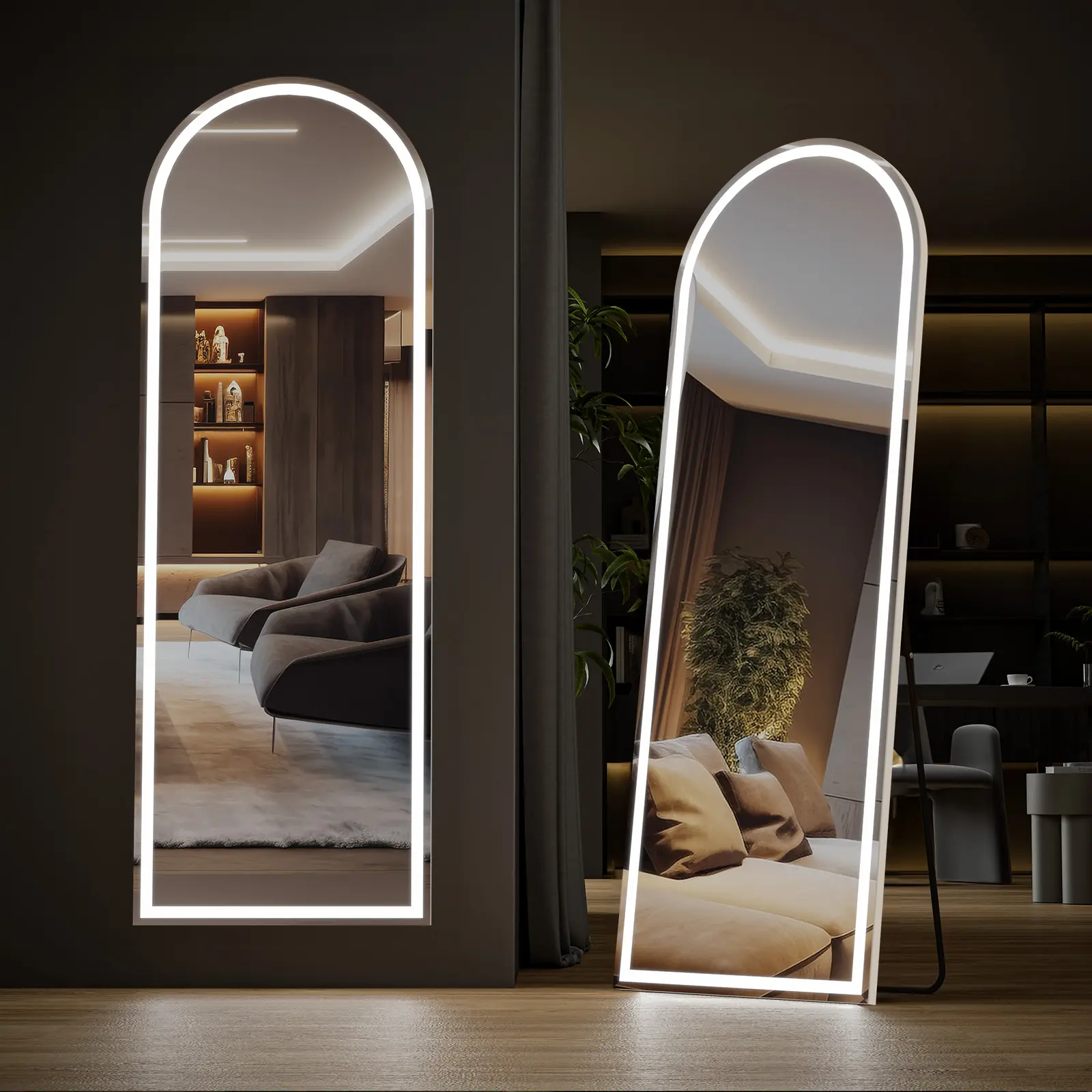 Floor Mirror Stand Mirror Full Length with LED Lights