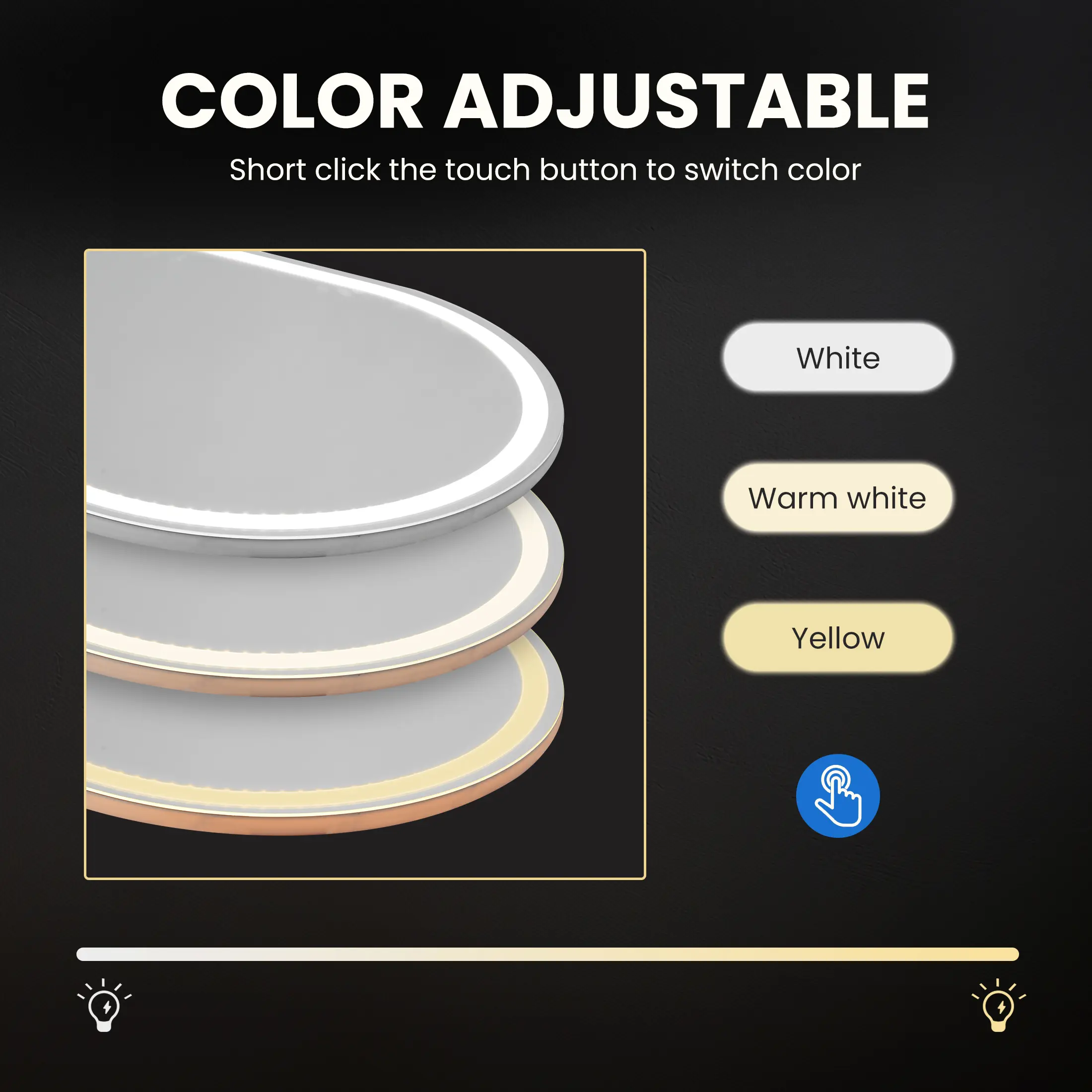 Floor Mirror Stand Mirror Full Length with LED Lights