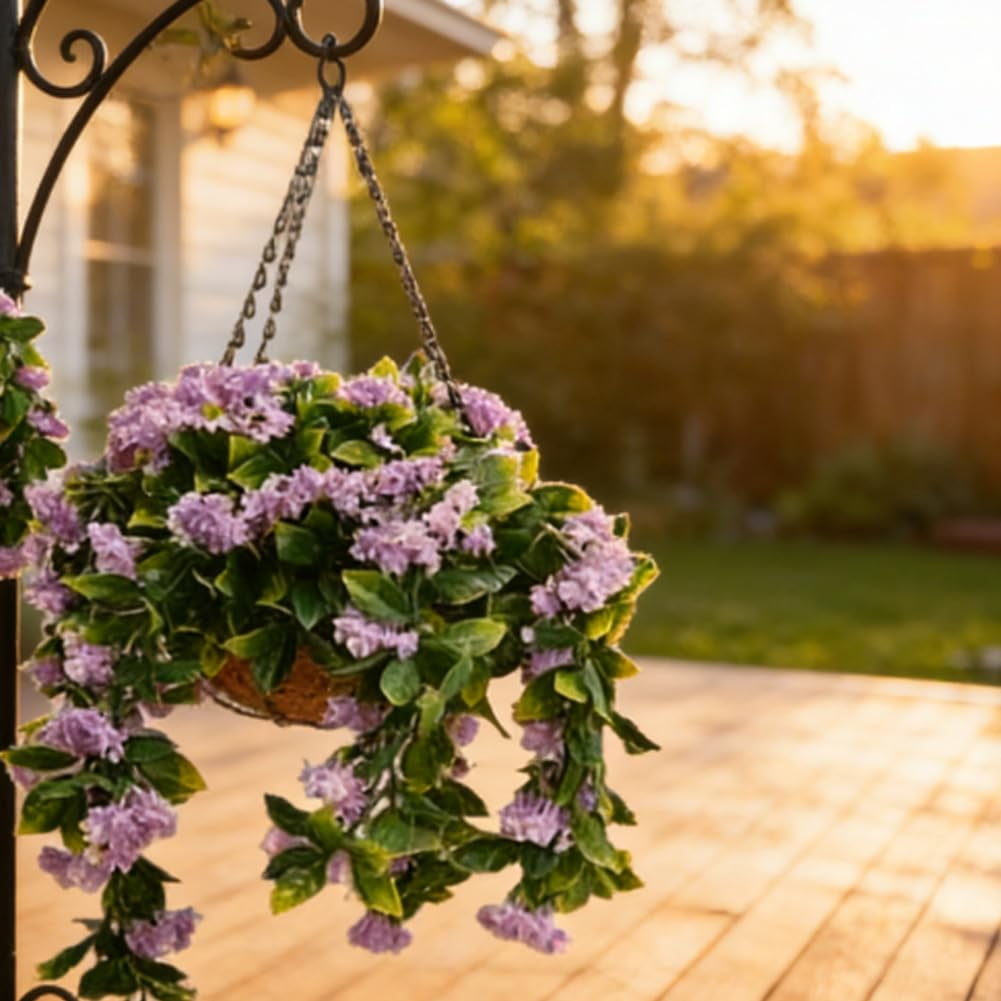 Buy 1 Get 1 Free - 15" Faux Crepe Myrtle Hanging Baskets - Set of 2