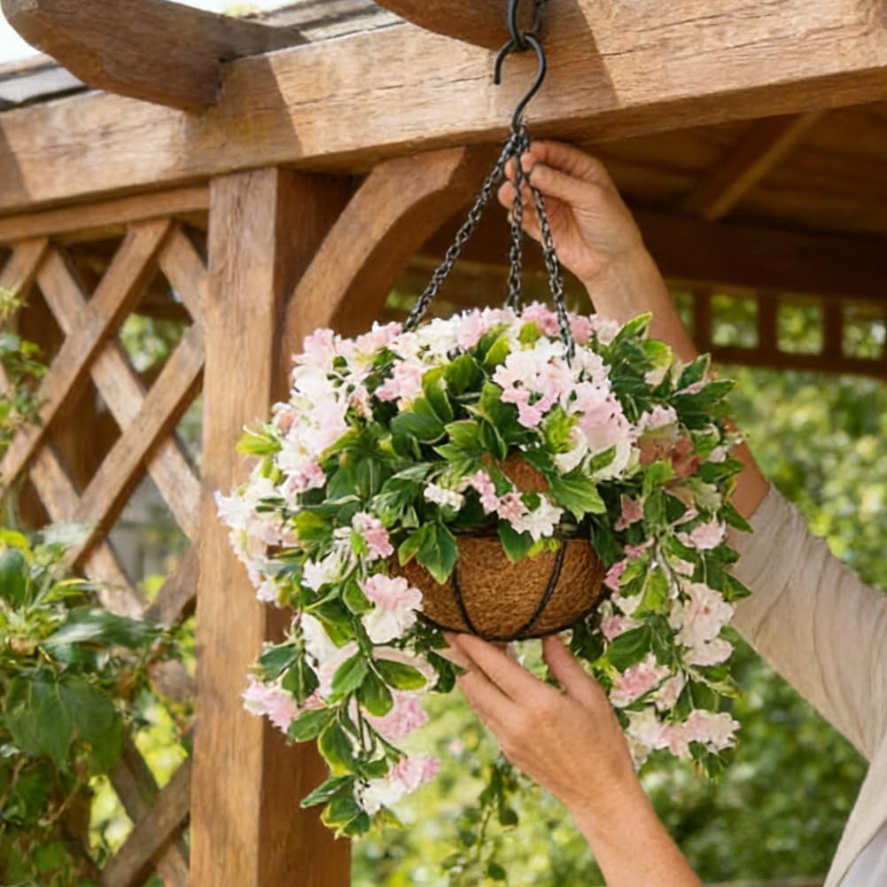 Buy 1 Get 1 Free - 15" Faux Crepe Myrtle Hanging Baskets - Set of 2