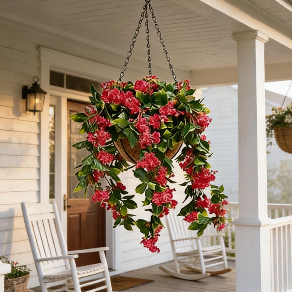 Buy 1 Get 1 Free - 15" Faux Crepe Myrtle Hanging Baskets - Set of 2