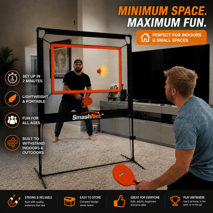 Portable 3-in-1 Mini Badminton & Tennis Net Set for Backyard, Beach & Indoor Family Fun