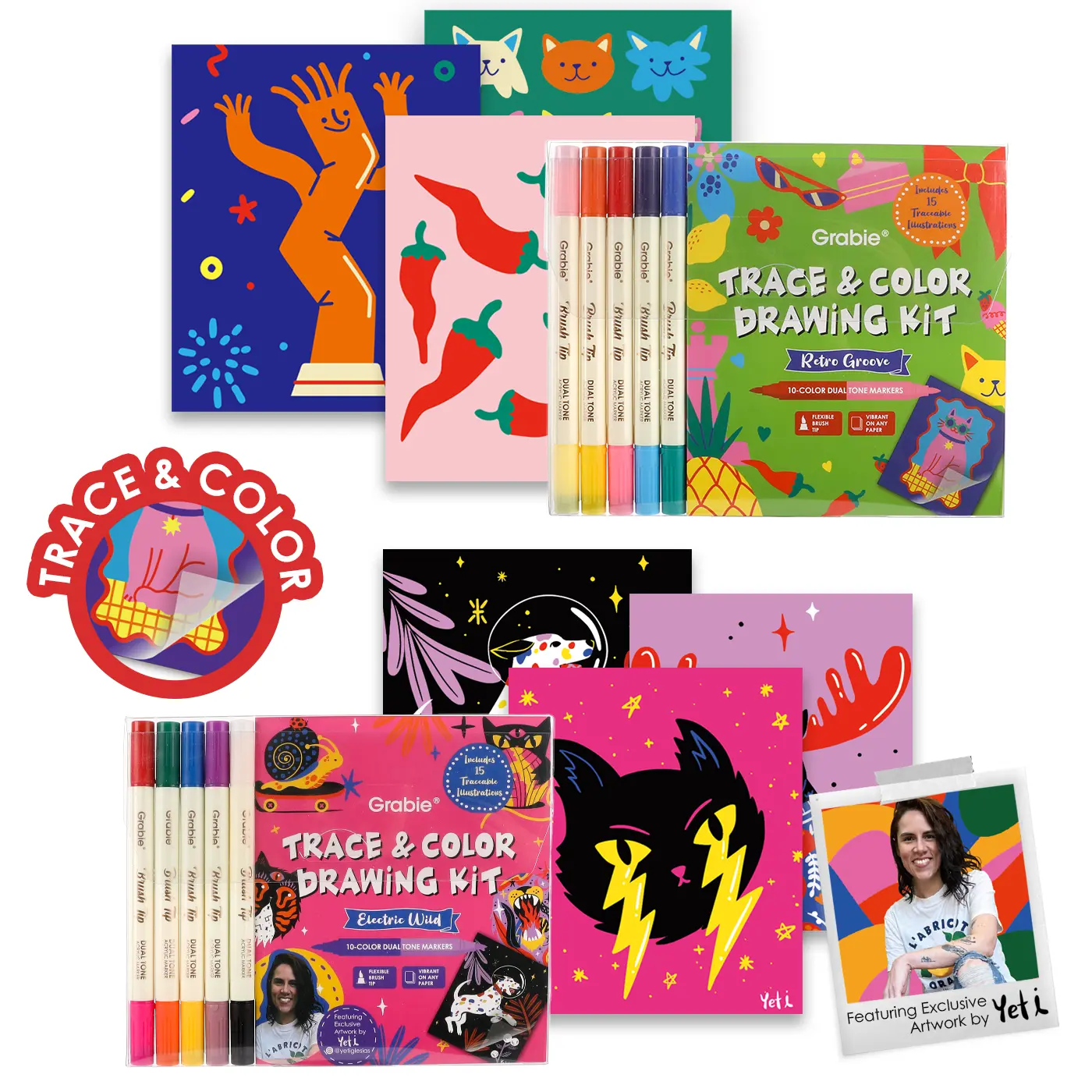Trace & Color Art Drawing Supplies Kit with Premium Artist Tools & Materials for Adults & Kids, Ideal Gift